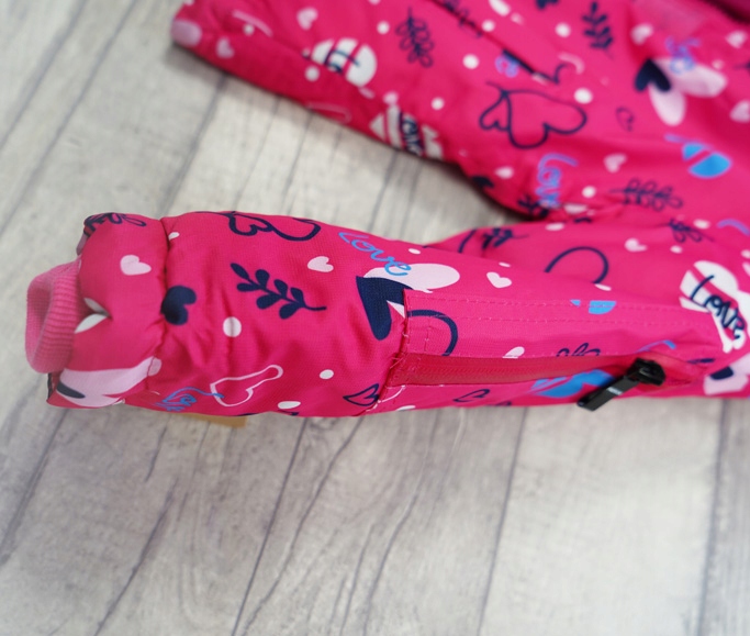 ZIMOWY KOMBINEZON dwuczęściowy SERCA róż r.104 Materiał dominujący poliester