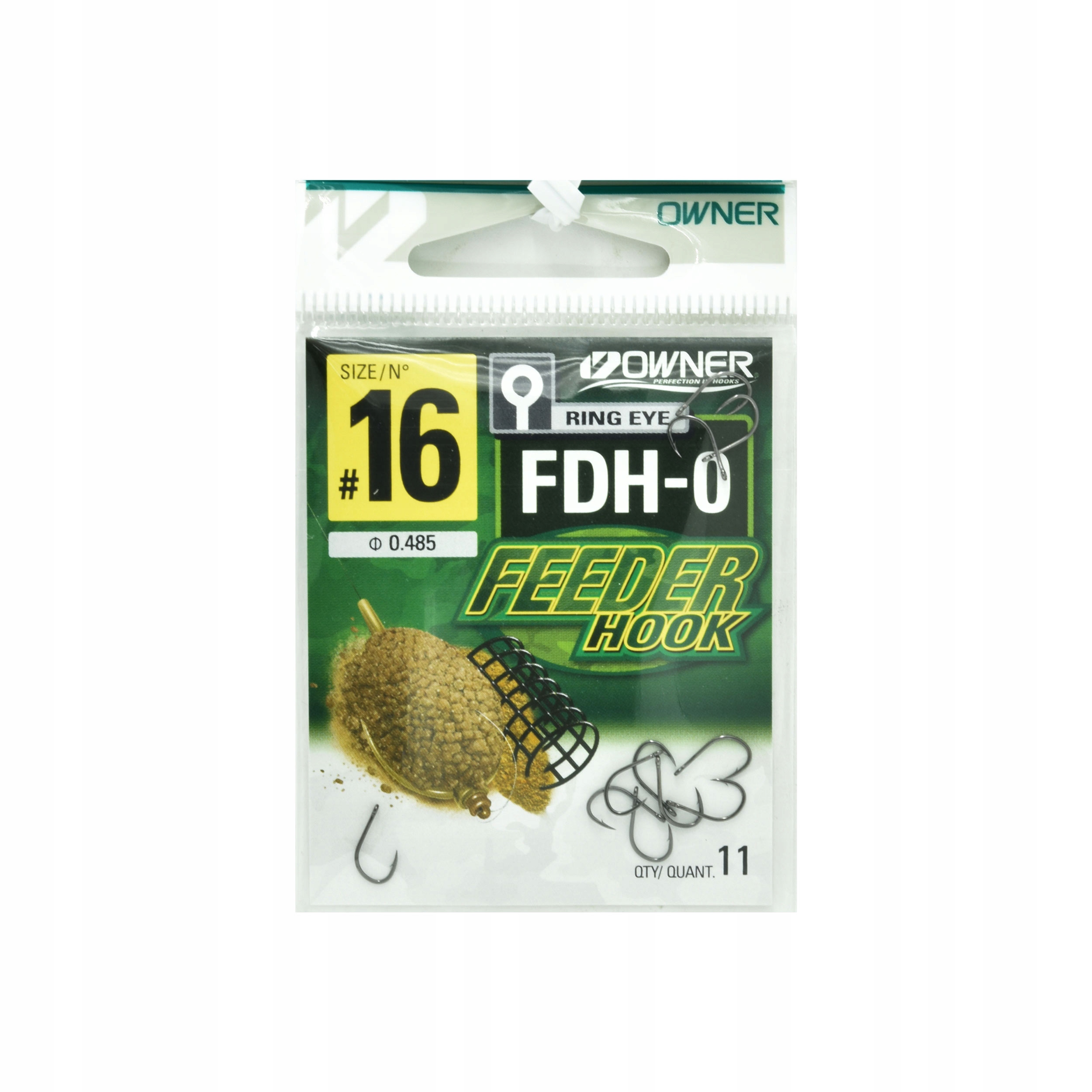 Haczyki Owner Feeder FDH-0 #16 czarne 11szt. koszyczek/podajnik do methody