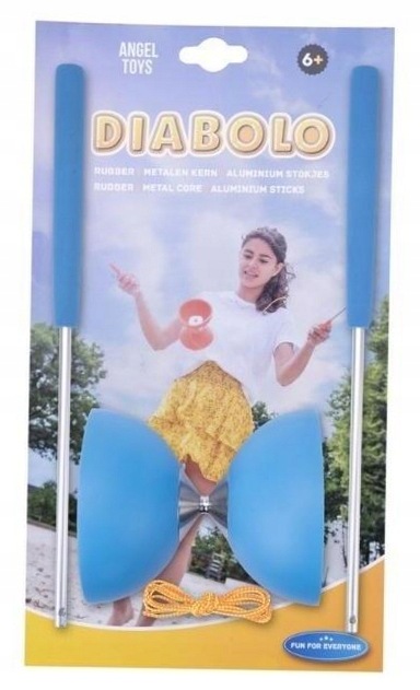 Diabolo z metalowymi pałeczkami niebieska