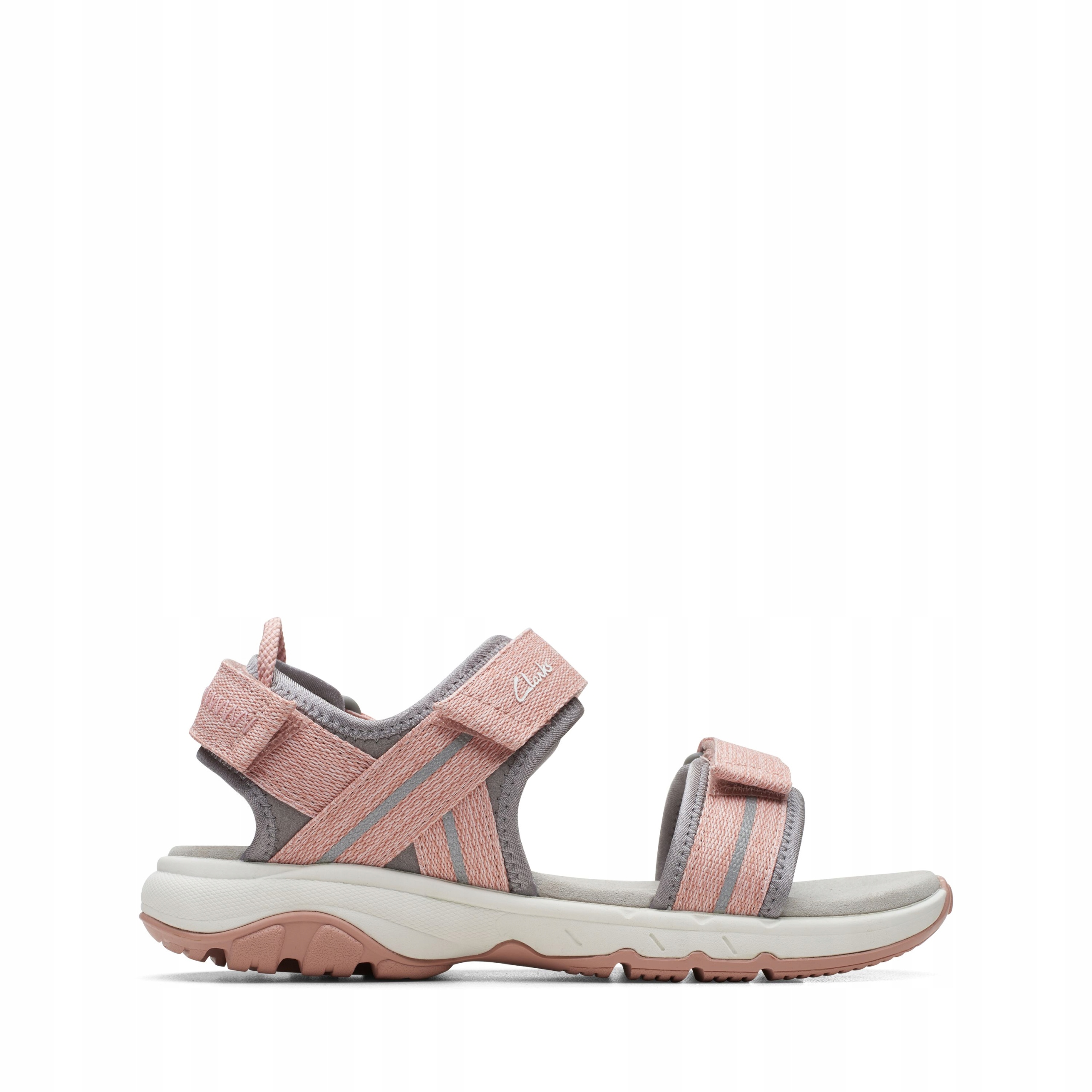 Sandały dziewczęce różowe Clarks Expo Sea 261647666 na rzepy 33