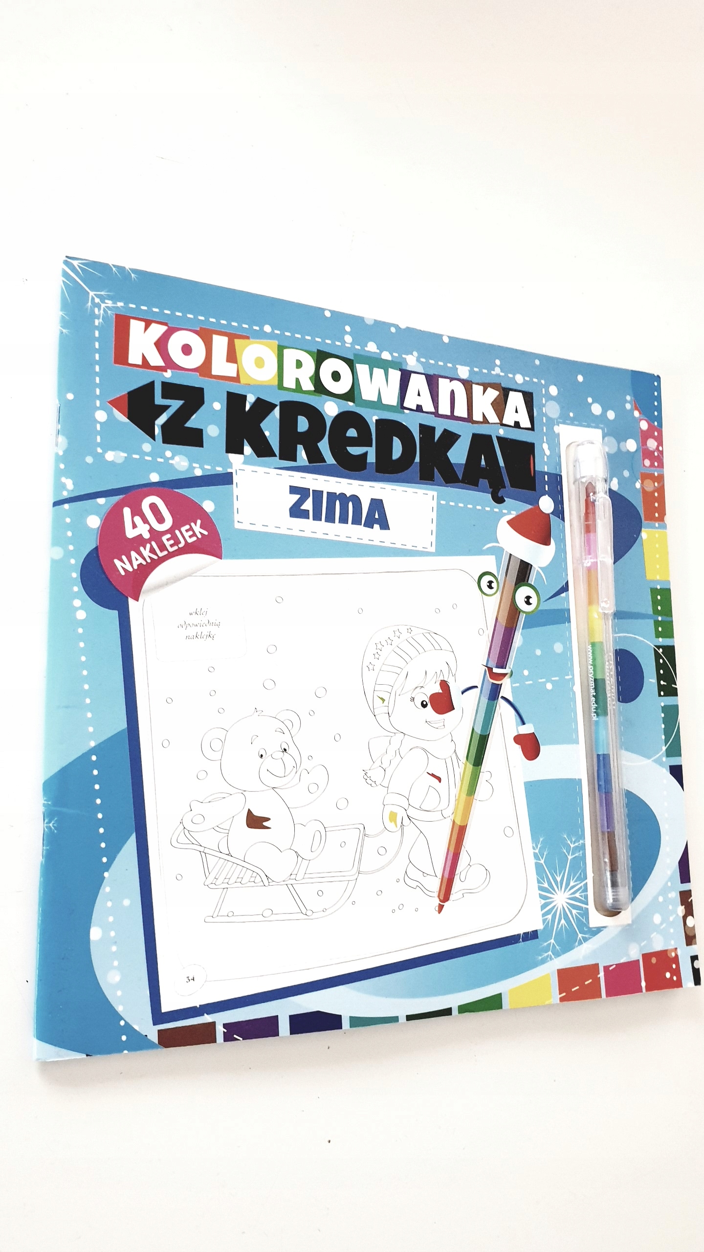 Kolorowanka z kredką Zima