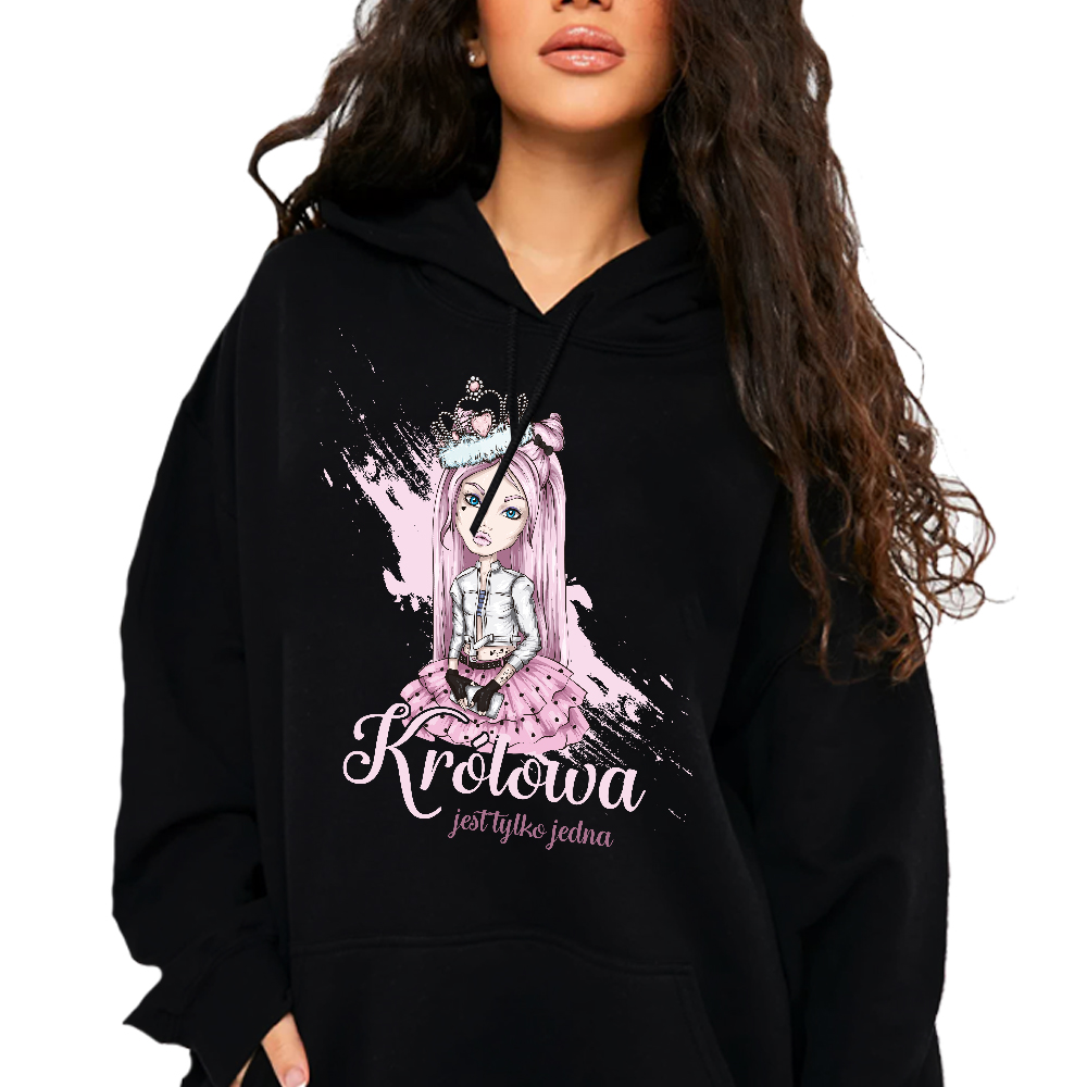 Mikina S Kapucí Hoodie Top Královna Je Pouze Jedna Ženská Motivace XXL