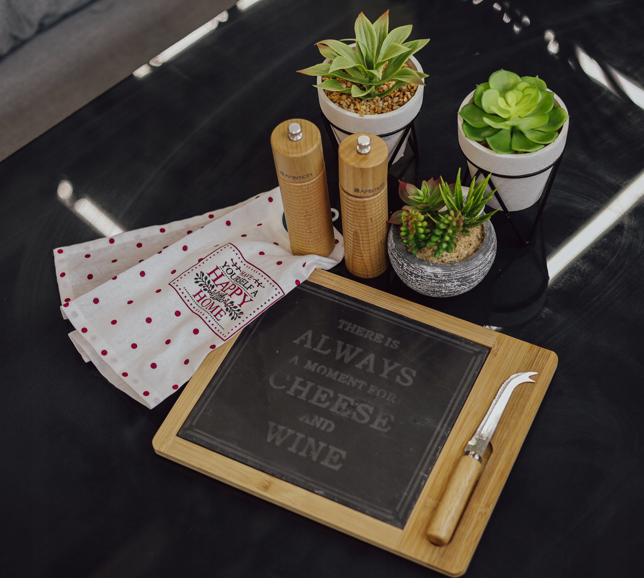 Deska do serwowania serów łupek i bambus 30x24cm Kod producenta 210000570