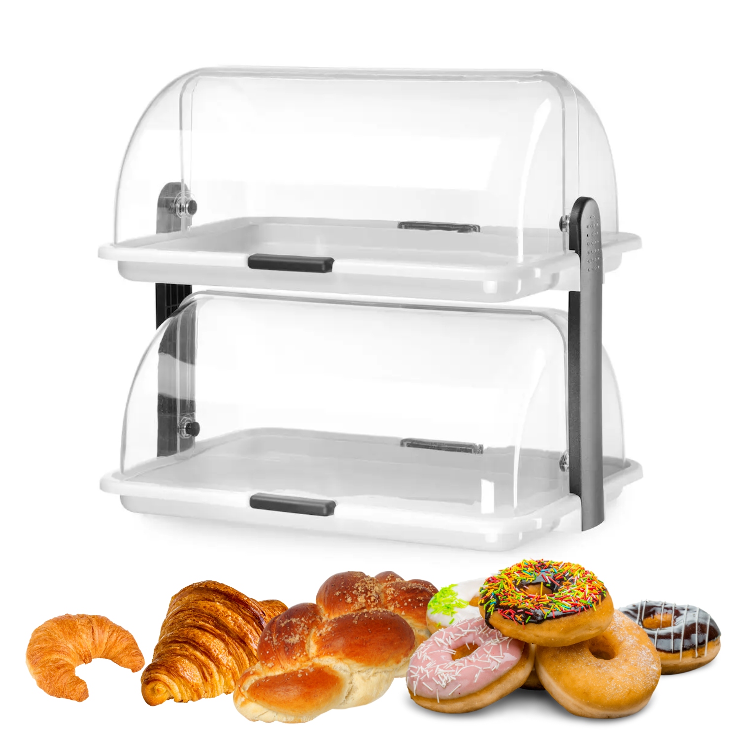 Witrynka Roll Top podwójna na przekąski Hendi 38x26x35cm Witrynka Bufetowa