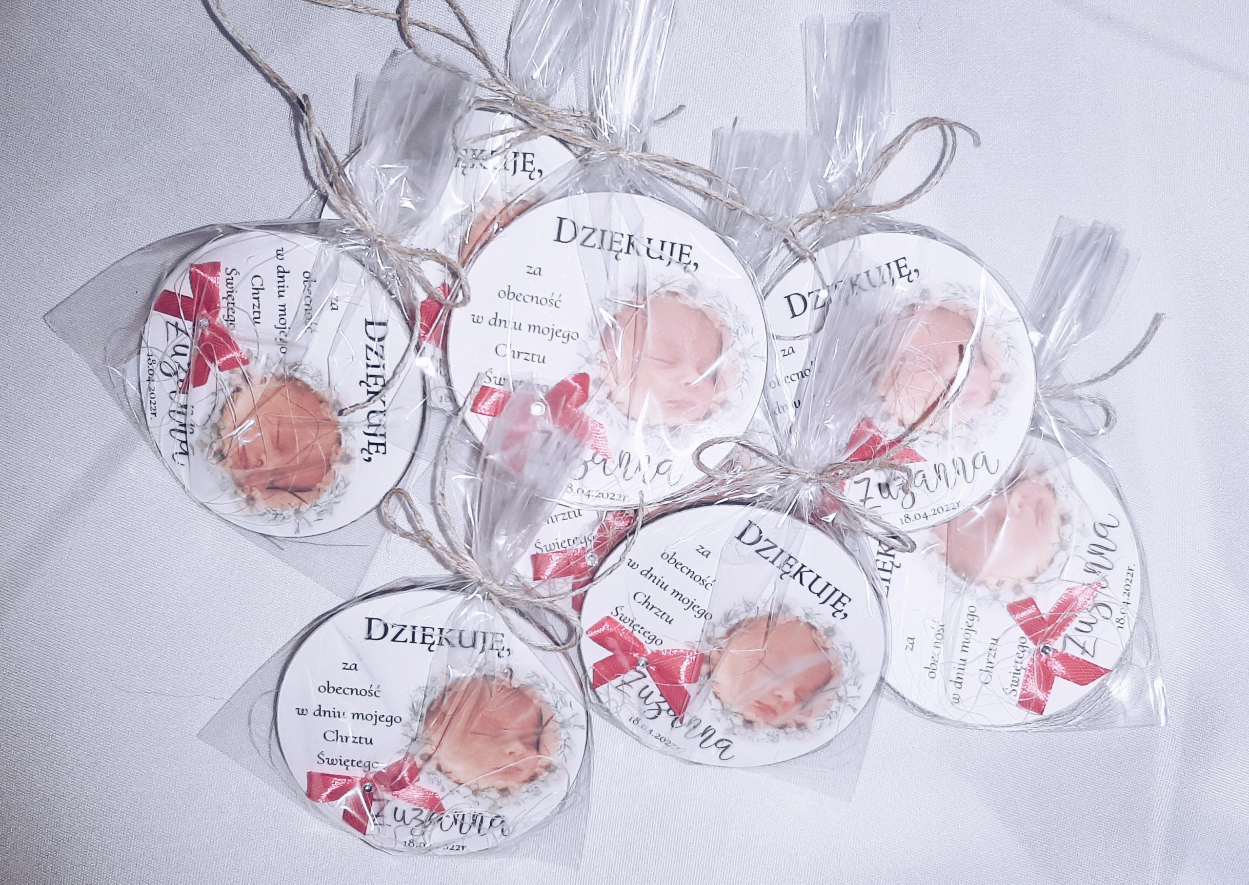 Magnes podziękowanie chrzest 7cm +zapakowanie