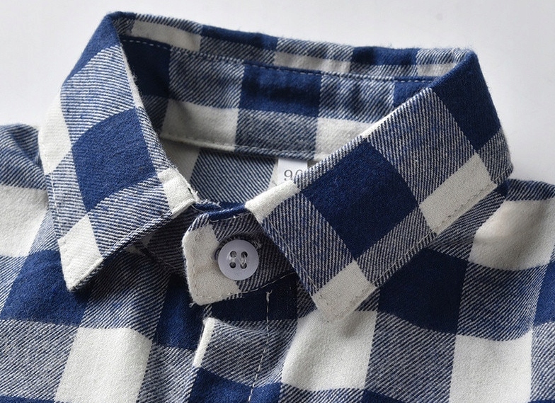 KOSZULA W KRATKĘ DLA CHŁOPCA Z DŁUGIM RĘKAWEM Rękaw długi rękaw