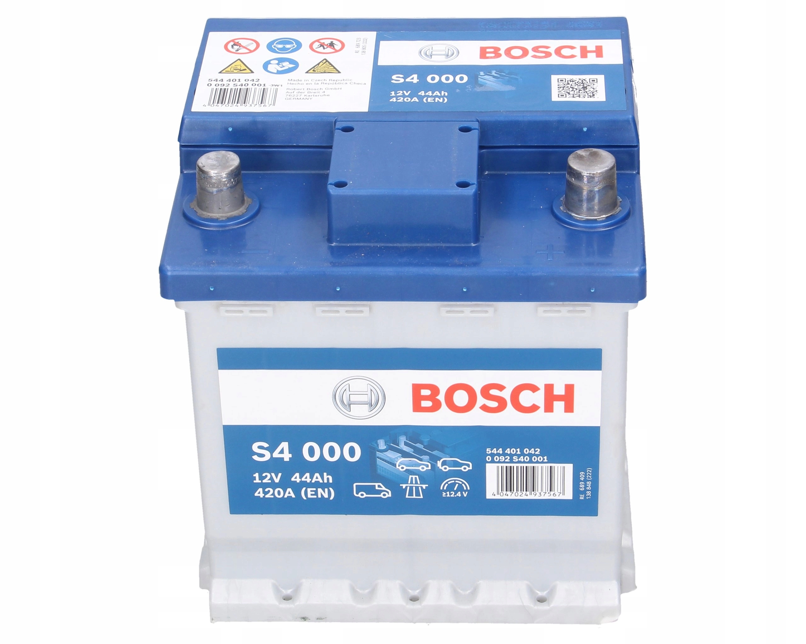 akumulátor 12V 44Ah 420A Bosch stříbrná S4