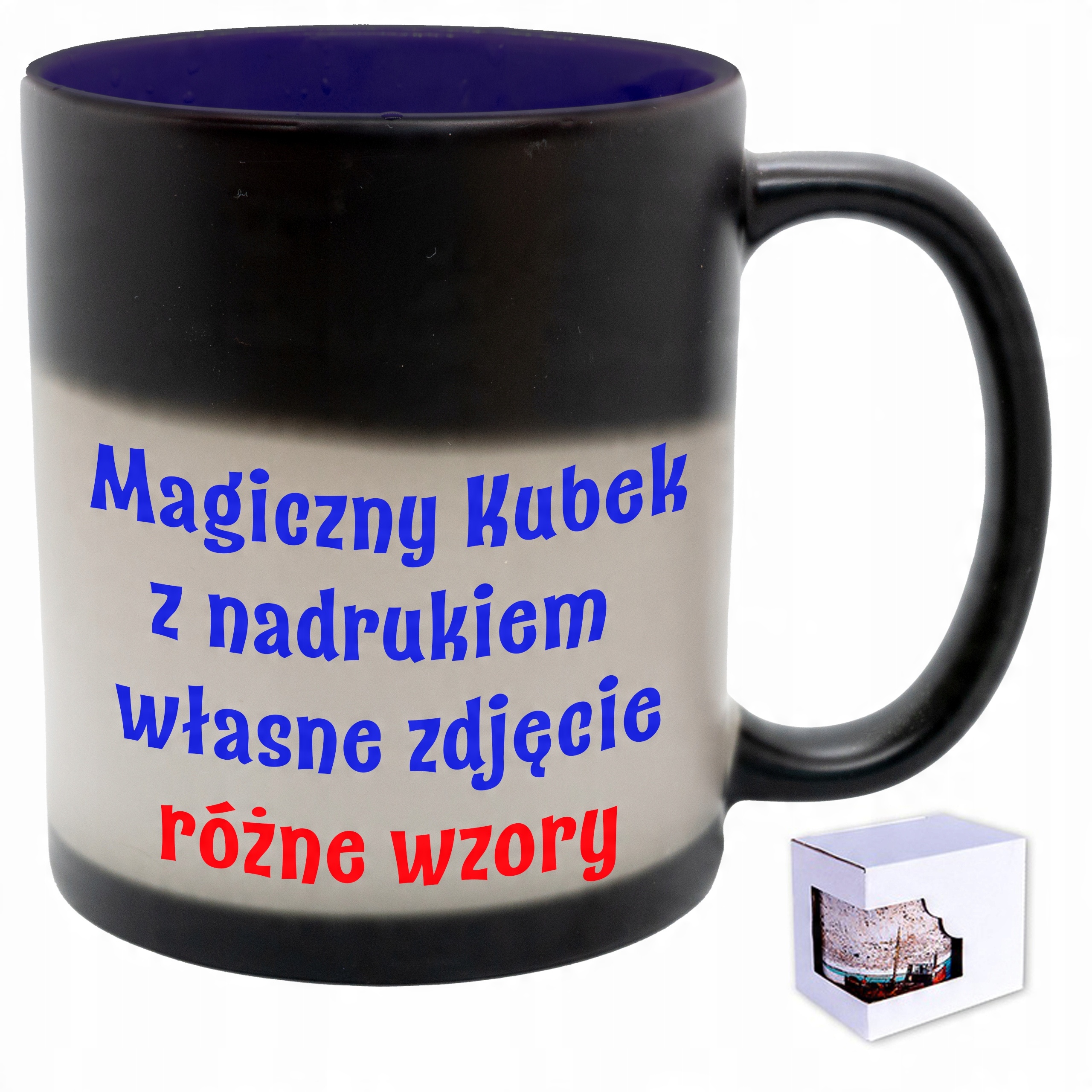 

Kubek magiczny z nadrukiem kartonik termiczny