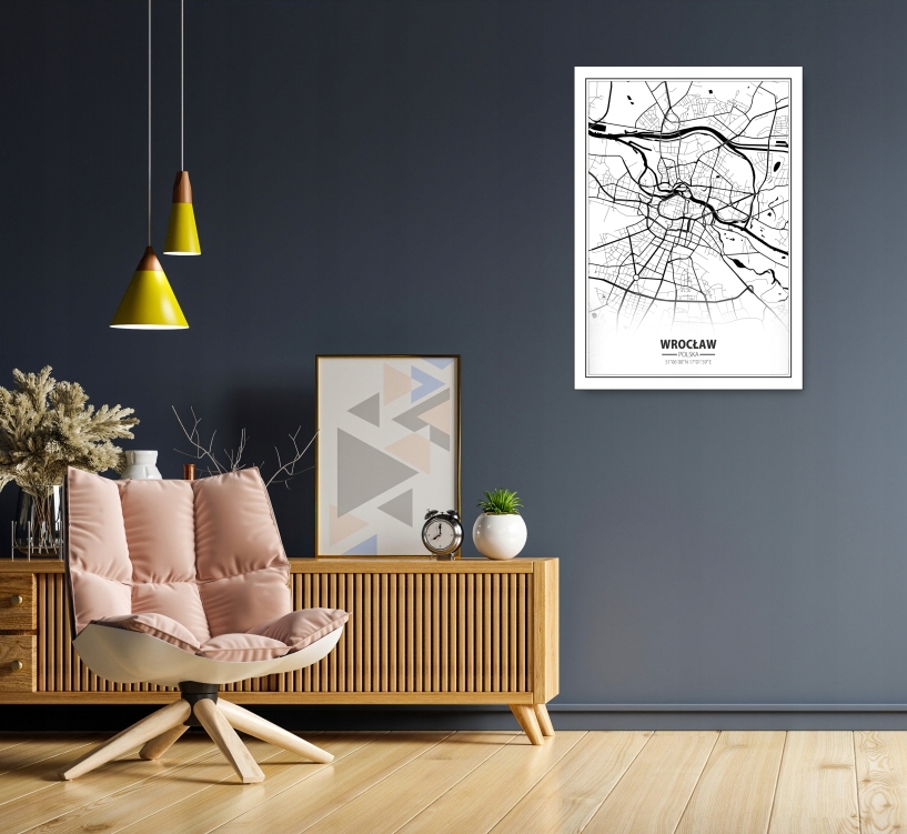 WROCŁAW MAPA CZARNO-BIAŁA plakat B1 100x70cm #195 Liczba sztuk 1