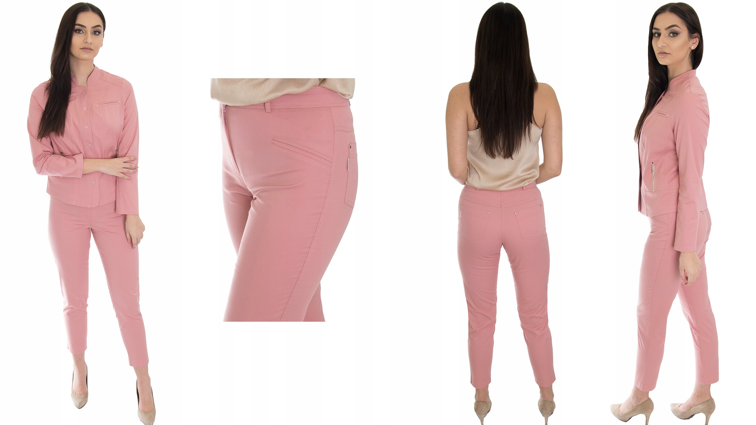 k9 SPODNIE CYGARETKI Wysoki Stan KOLORY r.48 Wzór dominujący bez wzoru