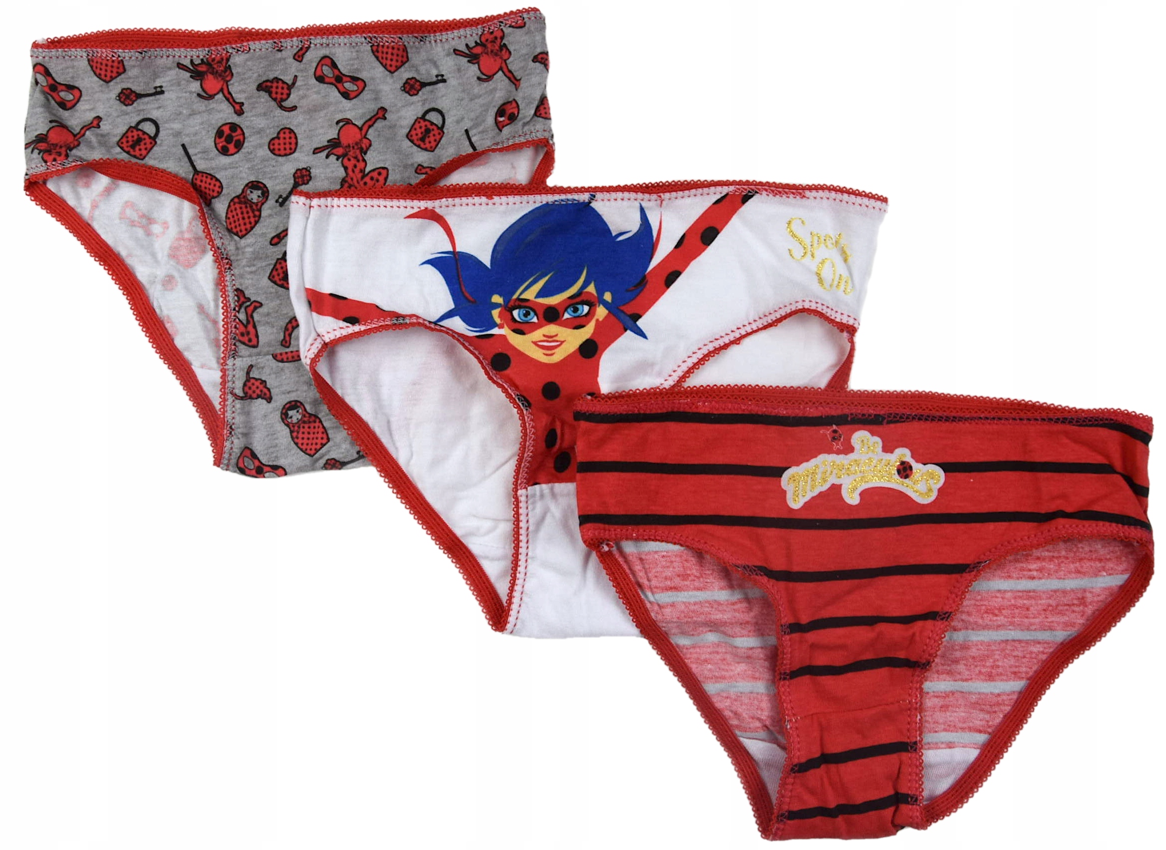 

3-PACK Slipy Majtki Biedronka I Czarny Kot 110/116