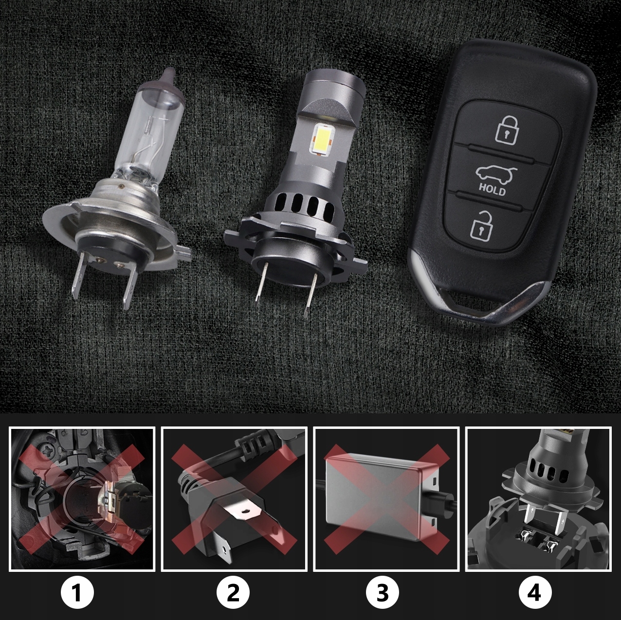 Żarówki Retrofit LED H4 Plug&Play 1do1 CANBUS Typ żarówki H4