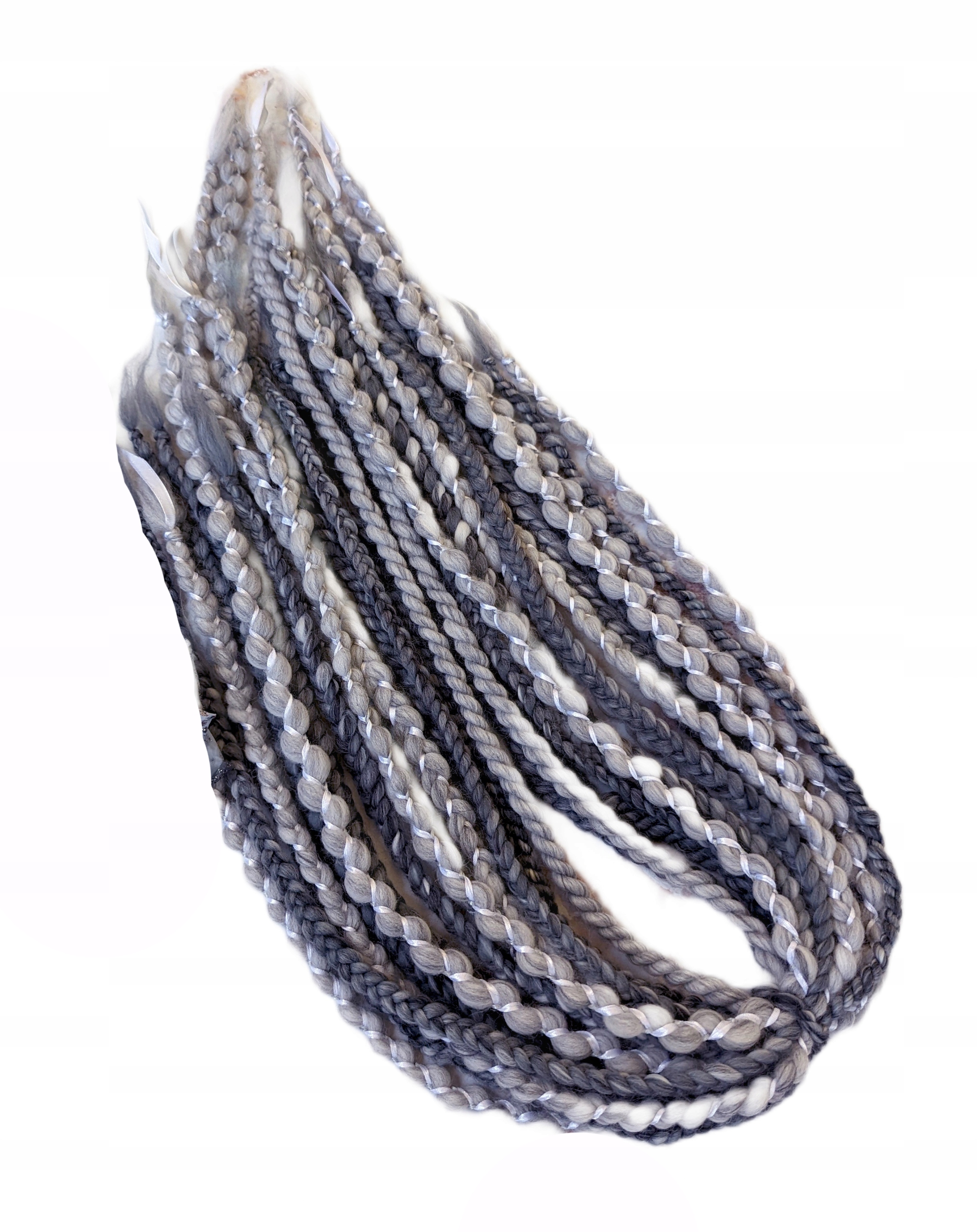 Vlněné copánky Opakovaně Použitelné , šedé, Silver Dawn, 5 kusů