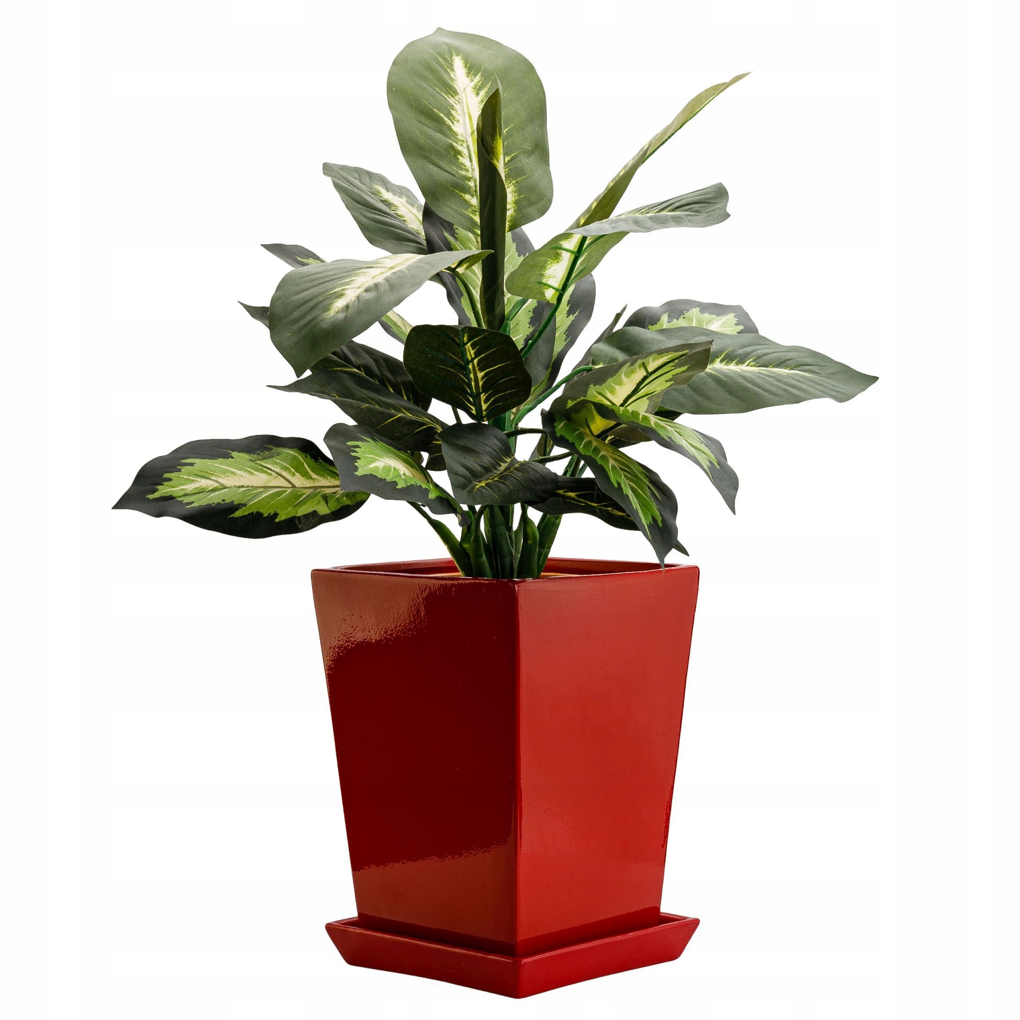 Kvetináč Podstavec 28x33 cm Červený Obal Na Kvetináč Keramika