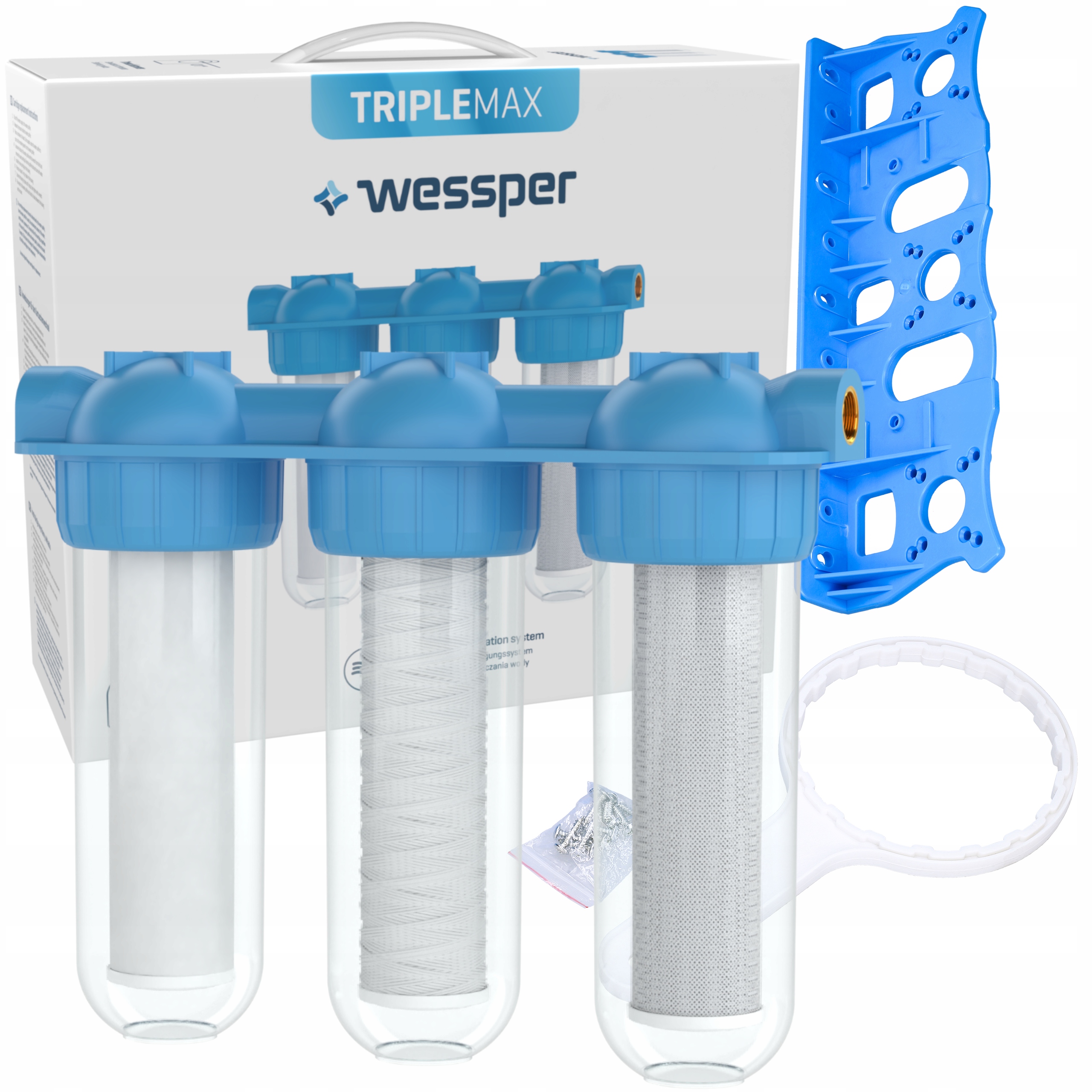 Filtr vody na celý dům 3/4 palce 3-stupňový pro dům 3x filtrační vložka