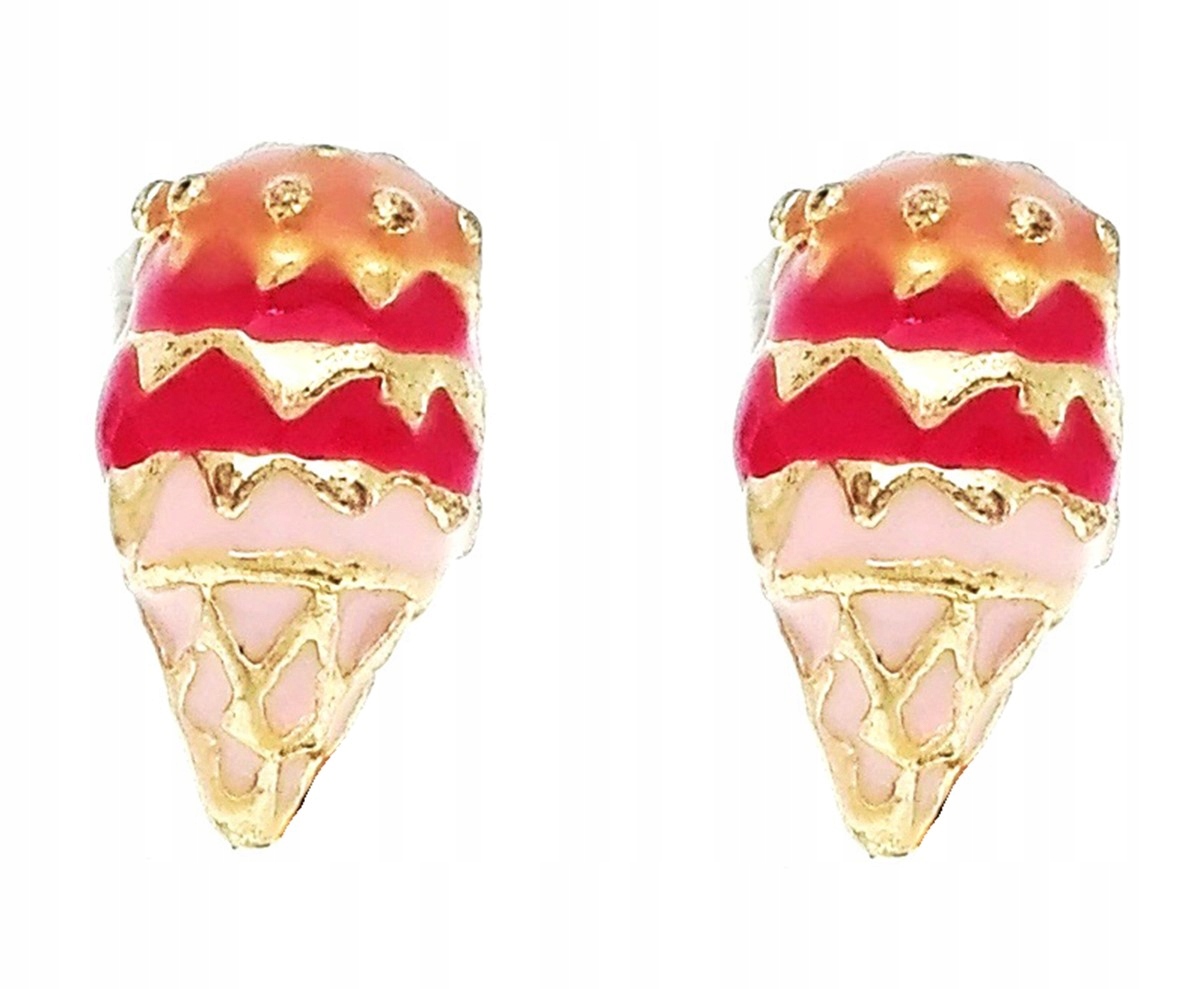 

Kolczyki złote lody kolorowe