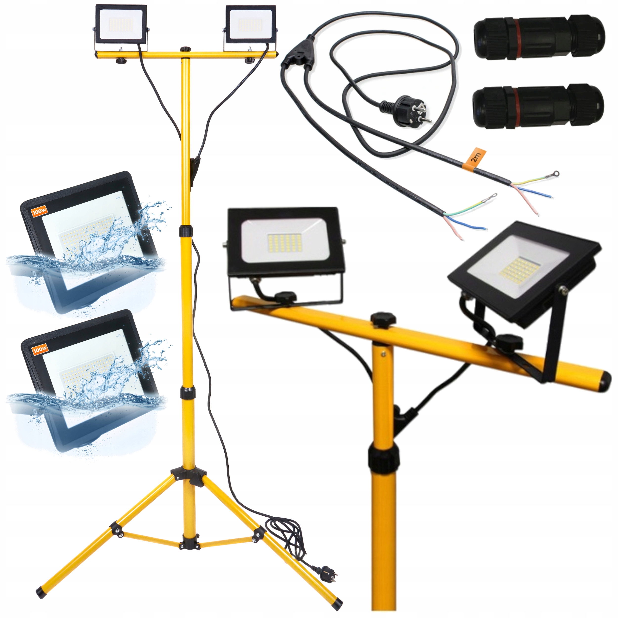2X галогенный светодиодный прожектор 100 Вт 200 Вт лампа + штатив