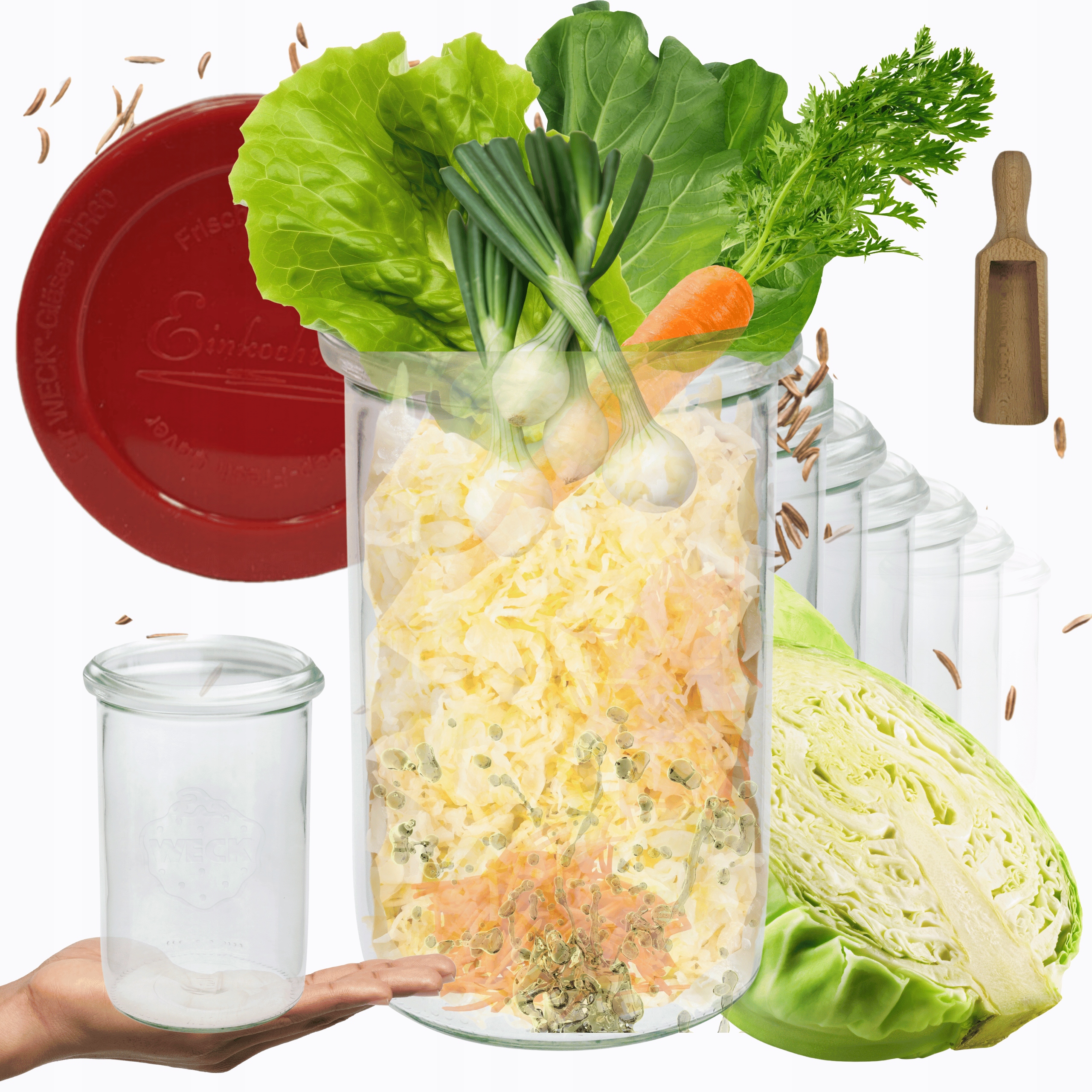 Poháre Weck 1050 ml 1 l tekuté Mold vzduchotesné silikónové veko 12ks odmerka