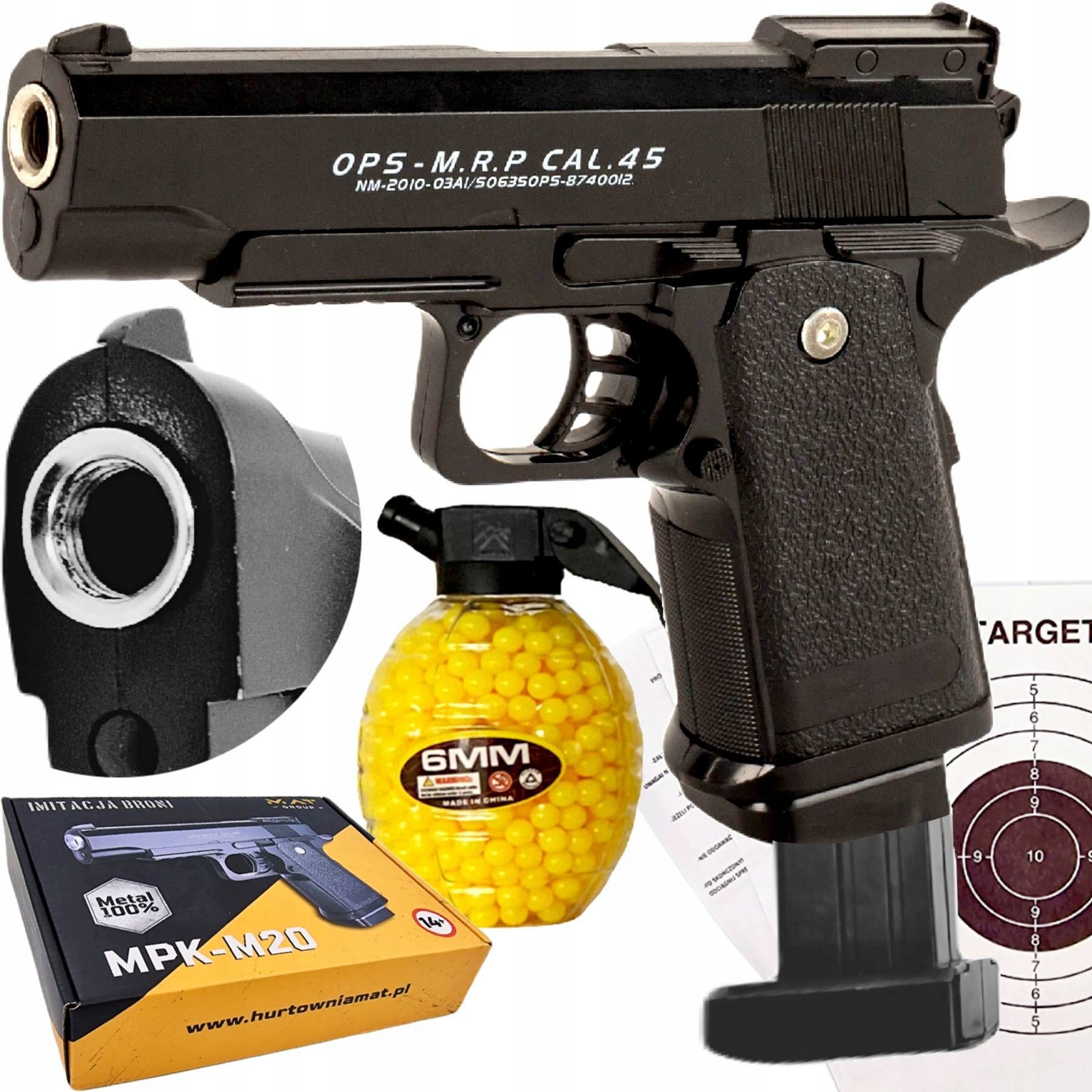 

Pistolet Metalowy Na Kulki Replika M20 800 Kulek