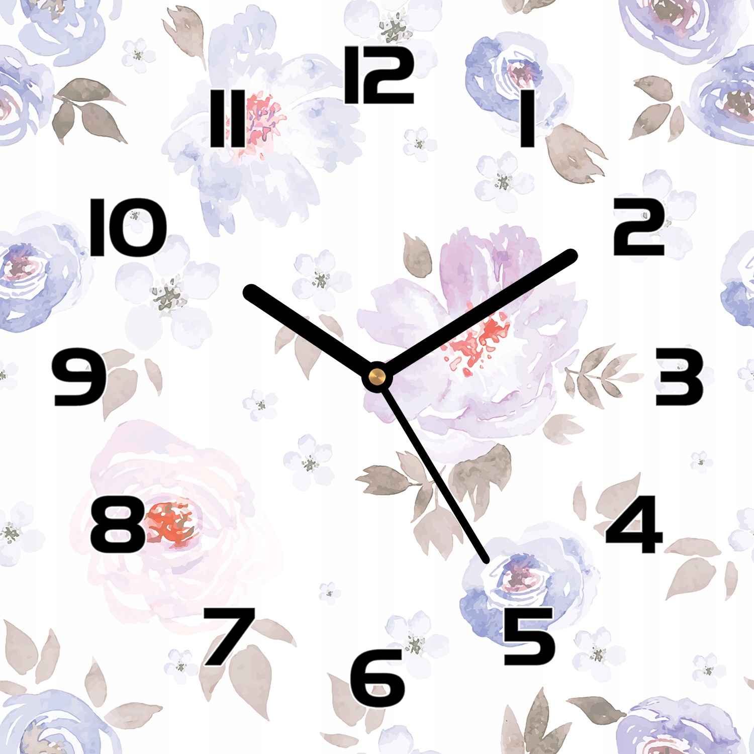 

Szklany zegar na ścianę Pastelowe kwiaty 30x30 cm