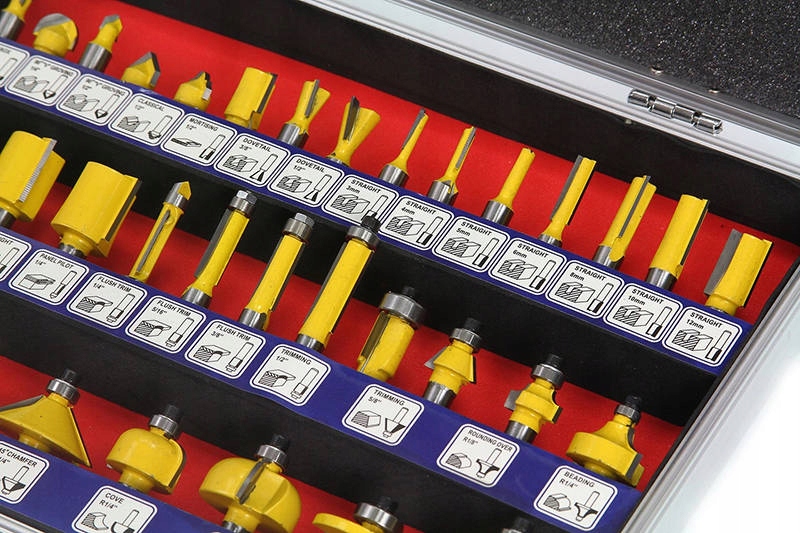 FREZY KSZTAŁTOWE ŁOŻYSKOWANE DO DREWNA 35el. 8mm Zasilanie akumulatorowe