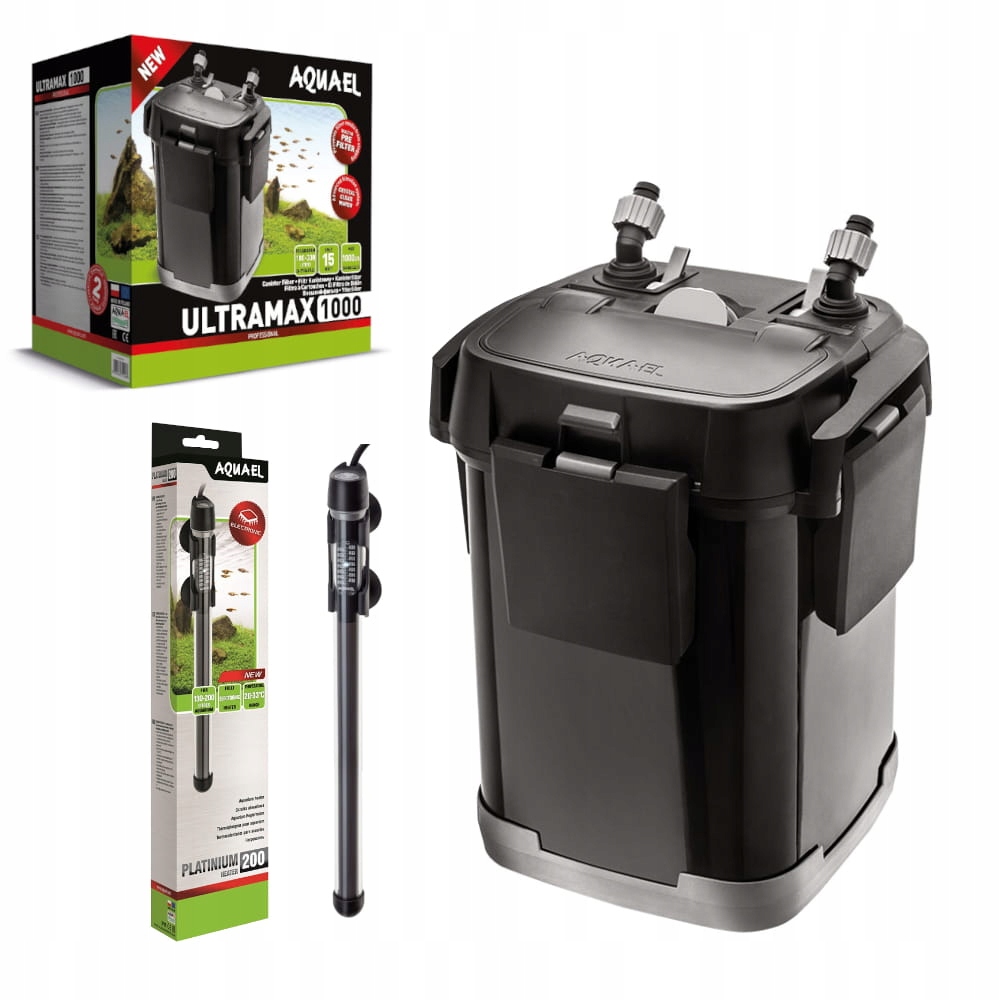 Aquael Ultramax 1000 Filtr do akvária 300 l ohřívač Platinium Heater 200 W