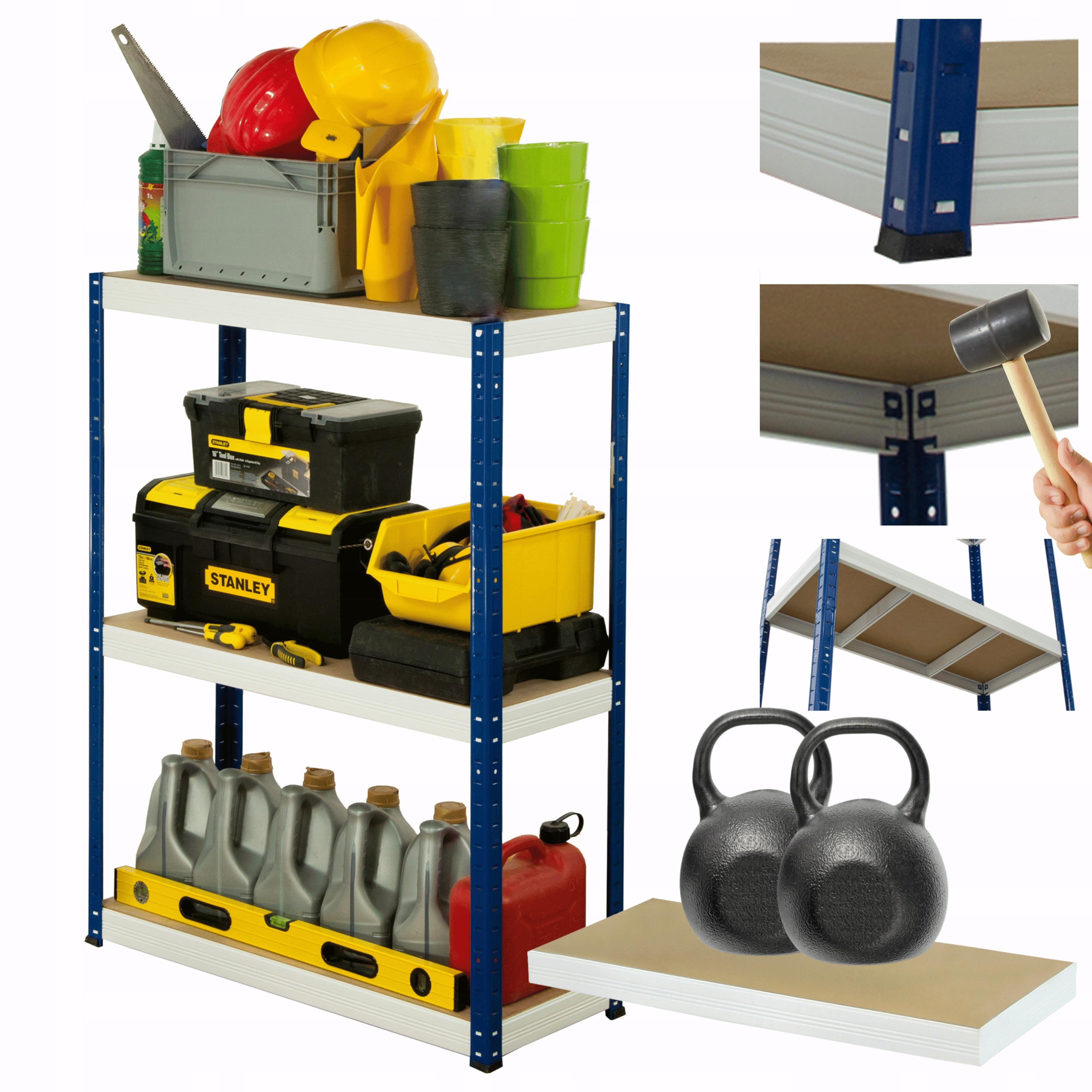 Kovový skladový regál Helios 90x75x40 cm 3Px275 kg Poľský