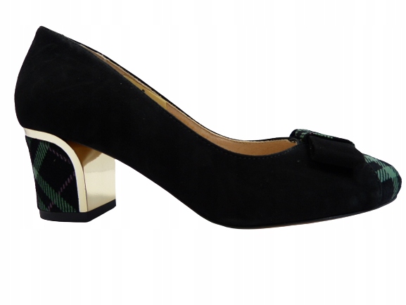 Černé klasické semišové lodičky R.Polański 37