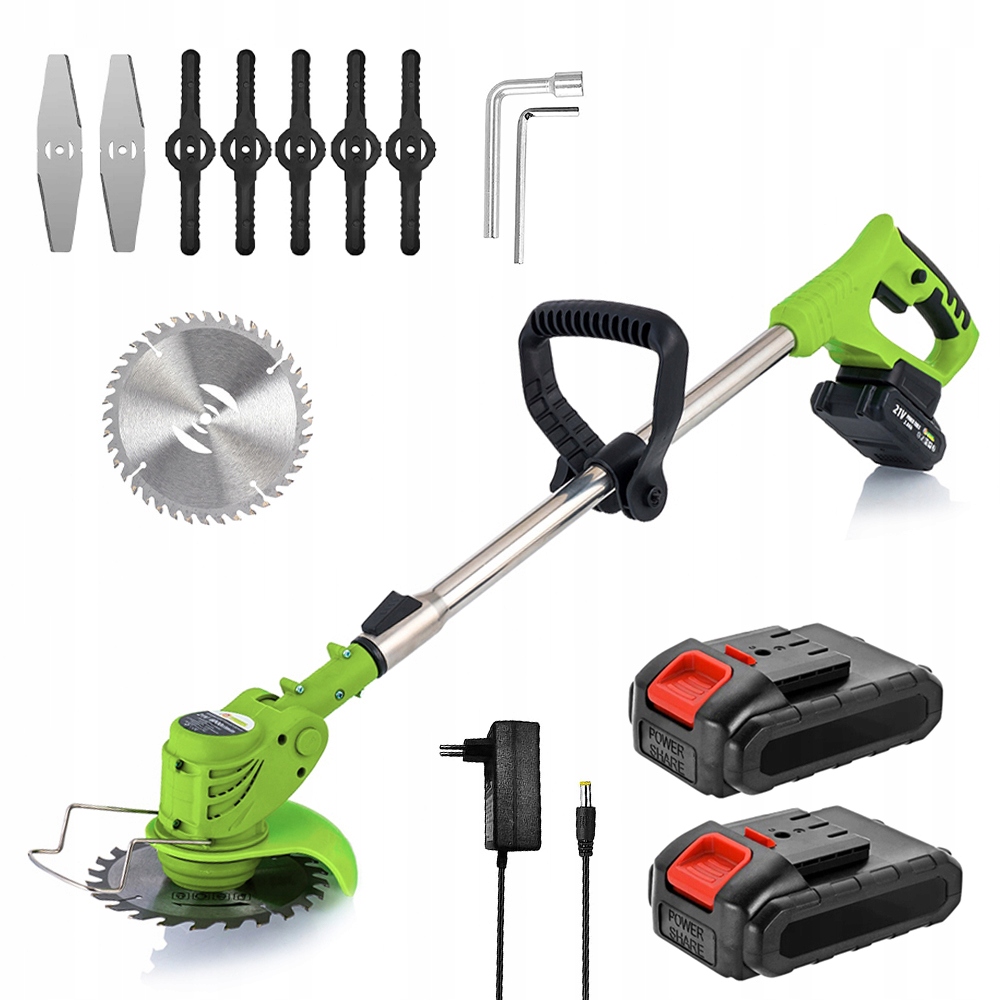 Aku Vyžínač Křovinořez Zahradní Sekačka Na Trávy 2xAKU Set