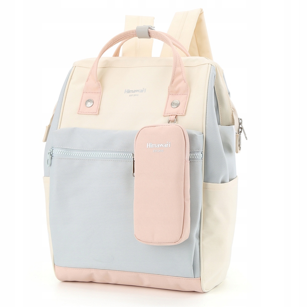 Plecak do samolotu wizzair Himawari 1027 na laptopa 15 etui krem-błękit