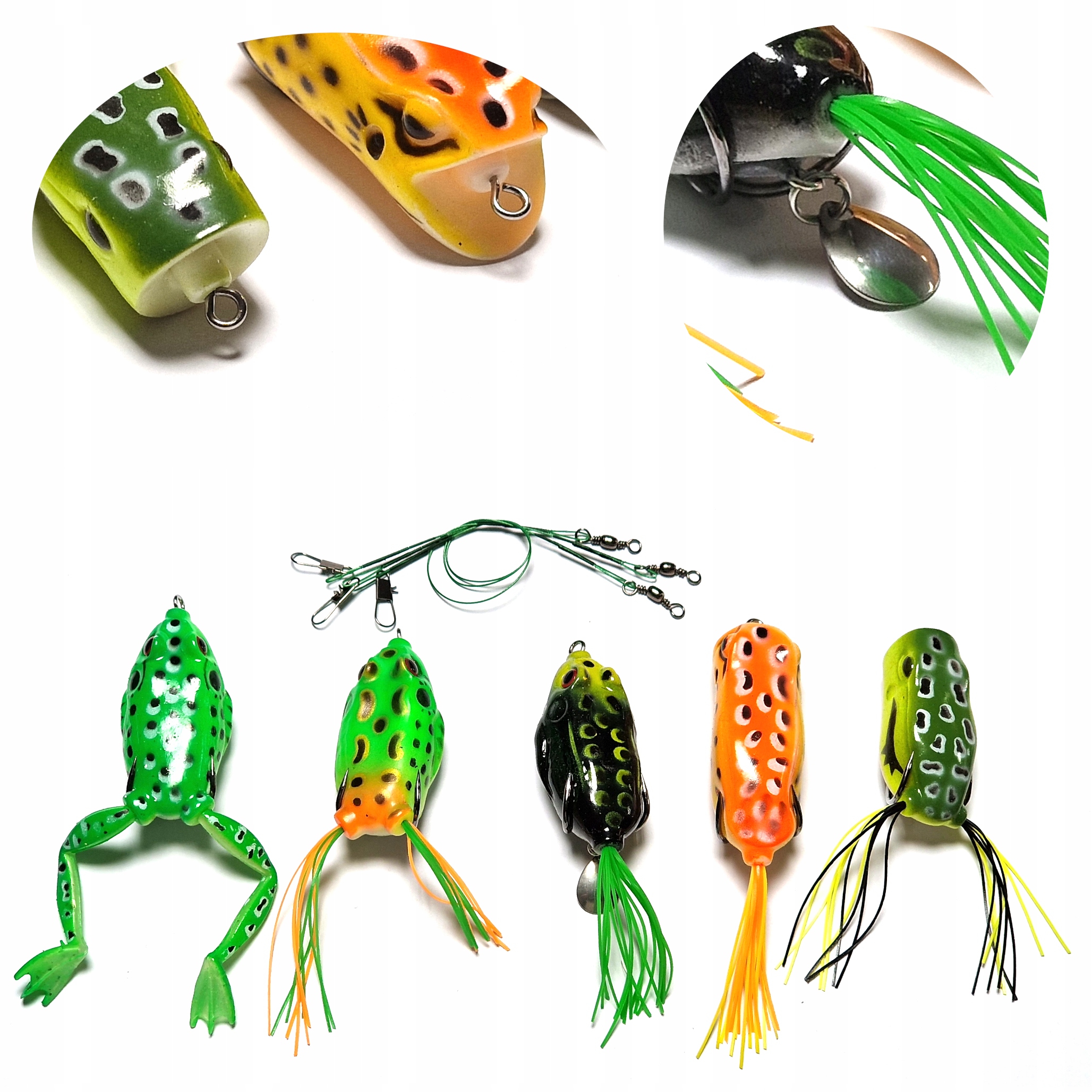 Przynęta WĘDKARSKA popper SZCZUPAK SUM Powierzchniowa ŻABA Zestaw stalki Kod producenta SPINNING SPININGOWY WĘDKARSKI DRAPIEŻNIK RYBY