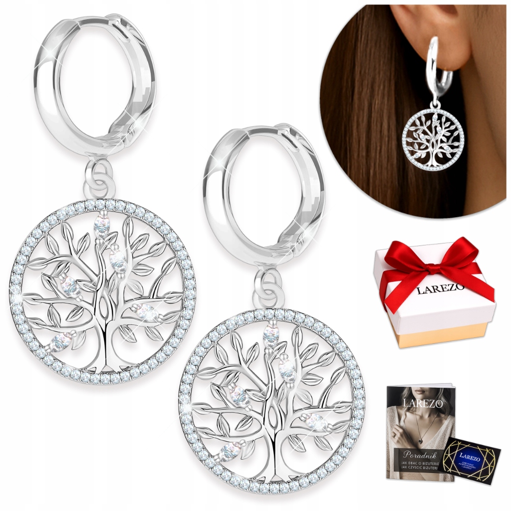 Stříbrné Náušnice Strom štěstí Dámský strom života Stříbro 925