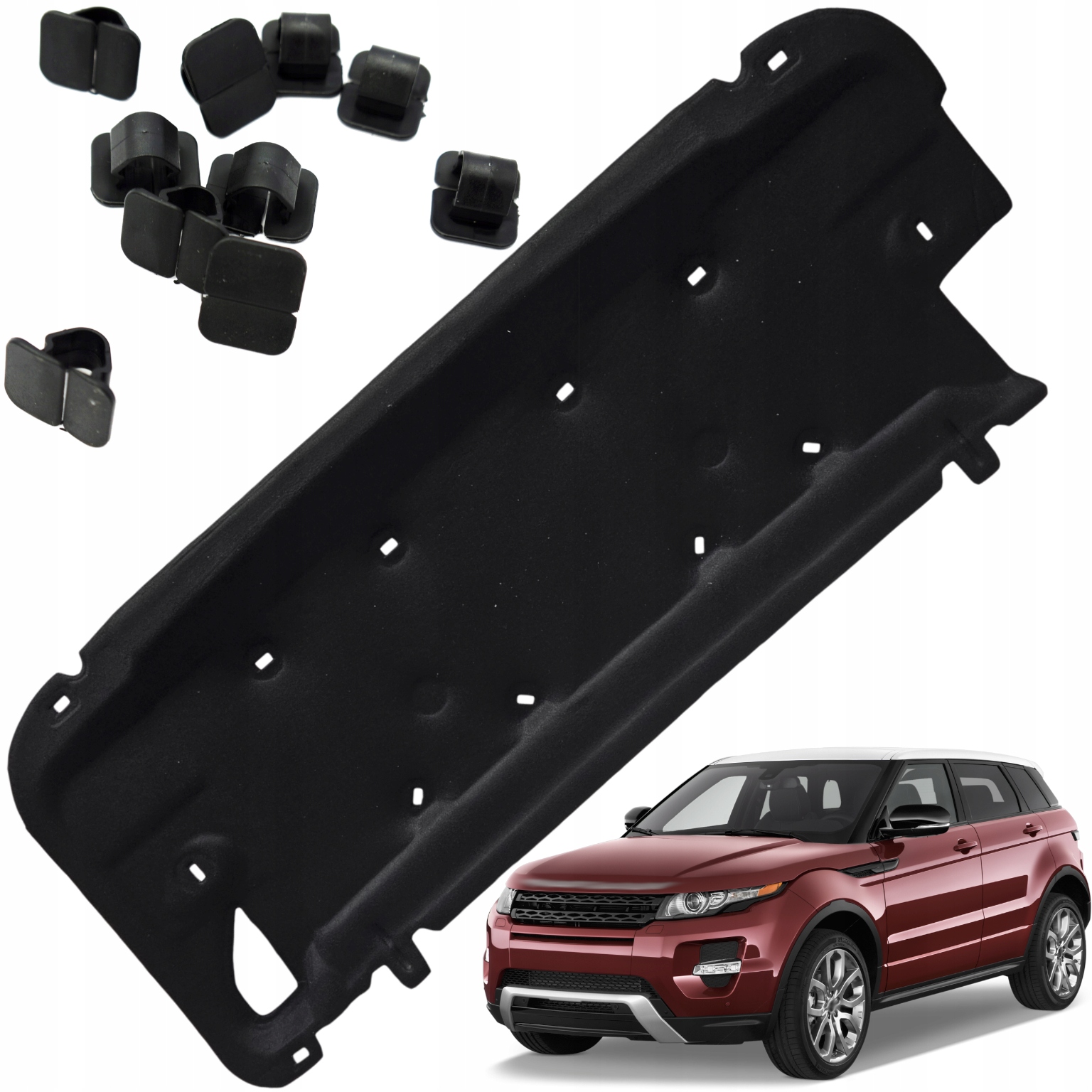 Odhlučnění masky Izolace podbití Land Rover Evoque 11-18R sponky Hq