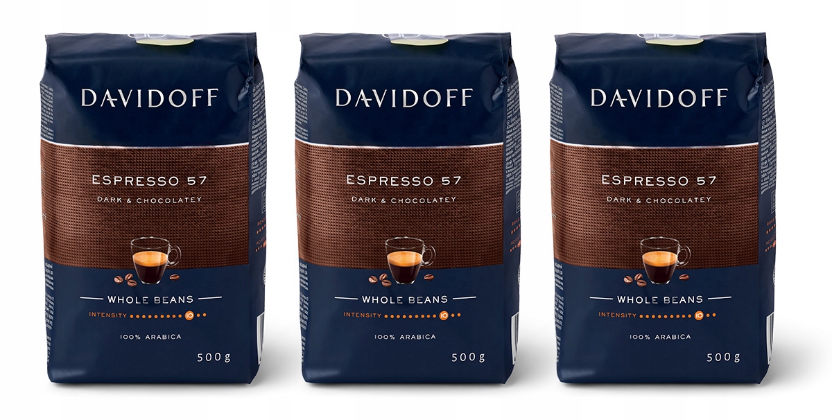 Kawa ziarnista Davidoff Espresso 57 100% Arabica Dark 3x500g (1,5 kg)