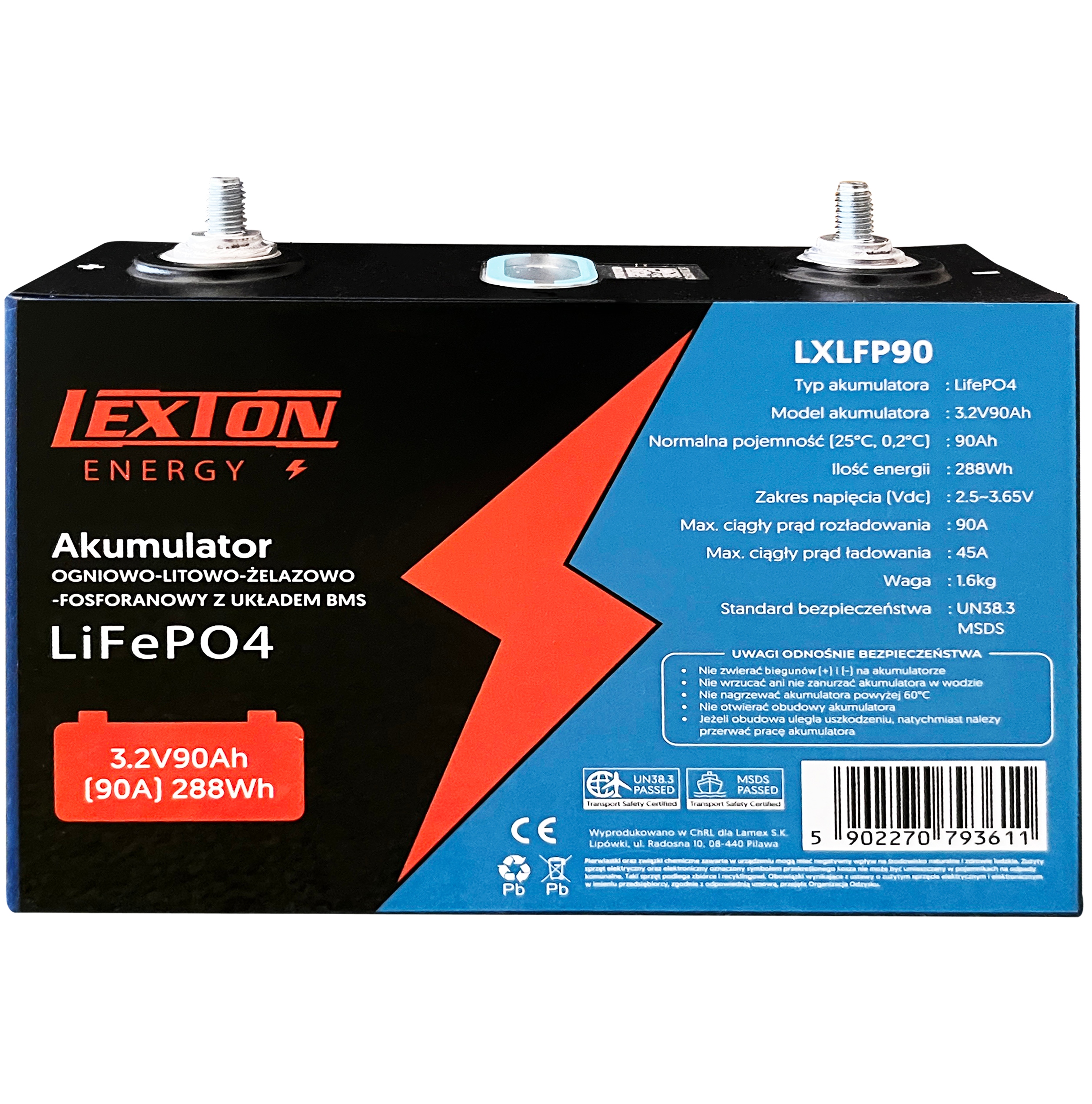 Akumulator 12V 90AH LiFePO4 Do Łodzi Off-grid Kampera 4 Ogniwa Do Łączenia