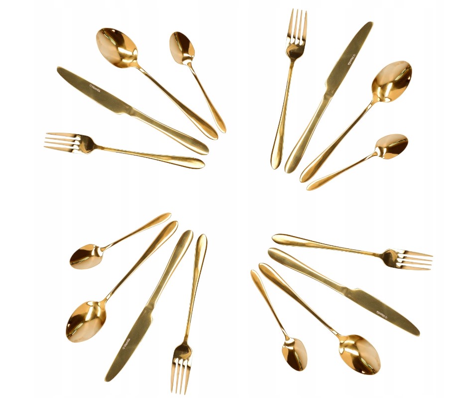 

Złote Sztućce Homla 16 szt komplet zestaw święta