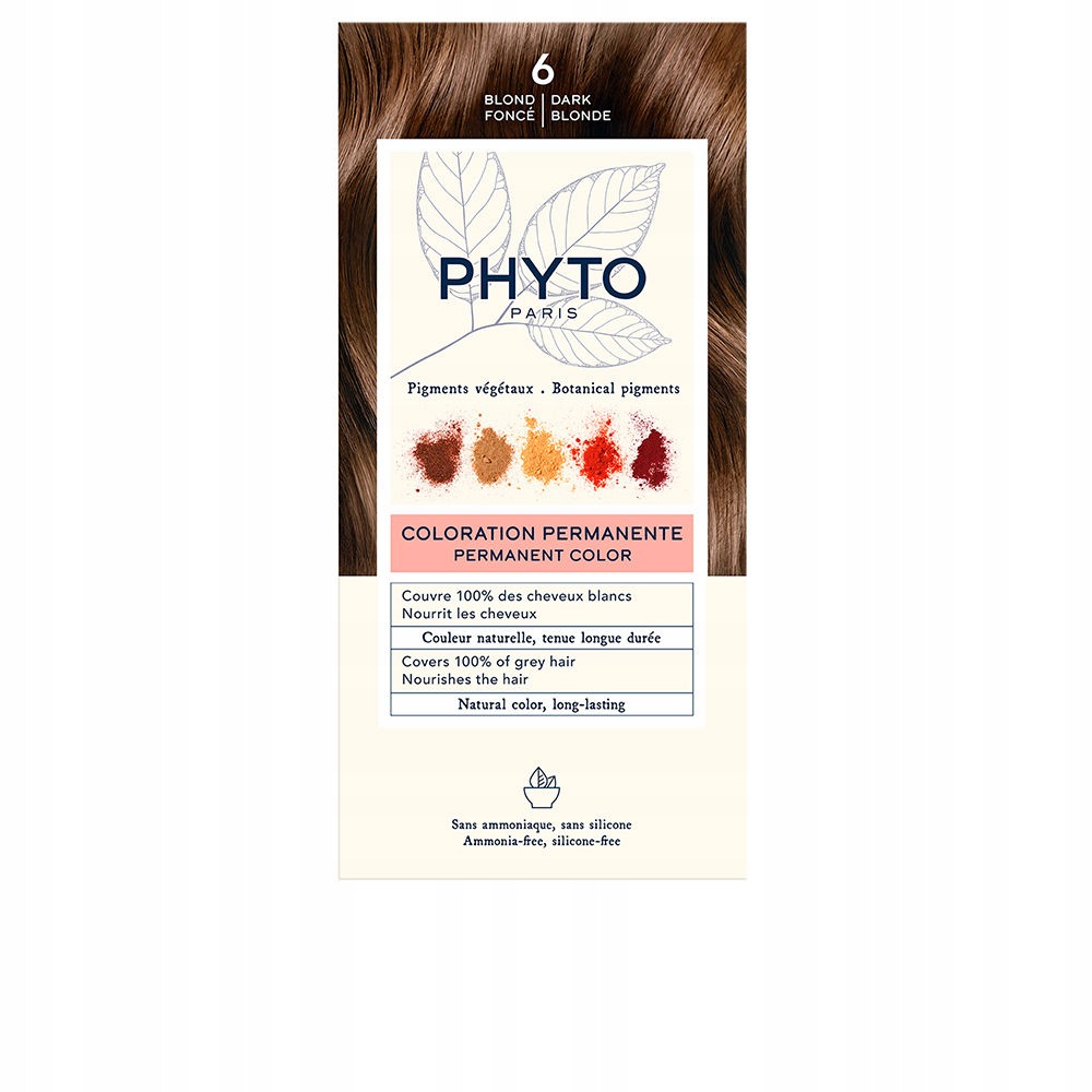Phytocolor #6-rubio oscuro 4 u
