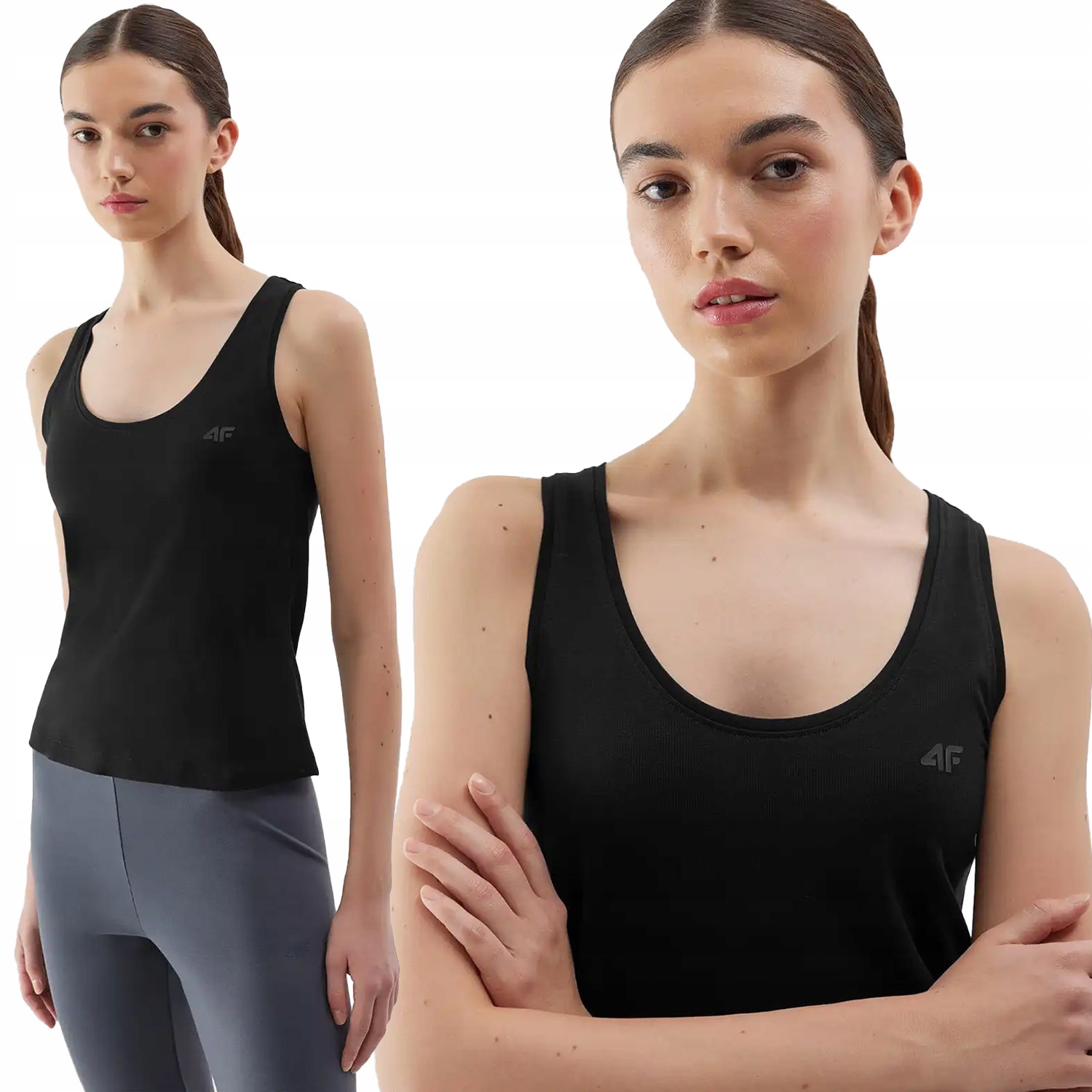 KOSZULKA DAMSKA 4F BOKSERKA BAWEŁNIANA TOP NA RAMIĄCZKA SS24F041 Rozmiar S