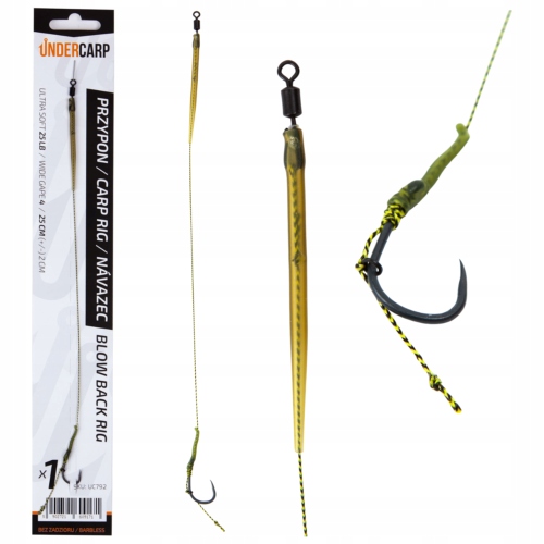 UnderCarp Przypon Karpiowy Blow Back Rig 4 Barbless