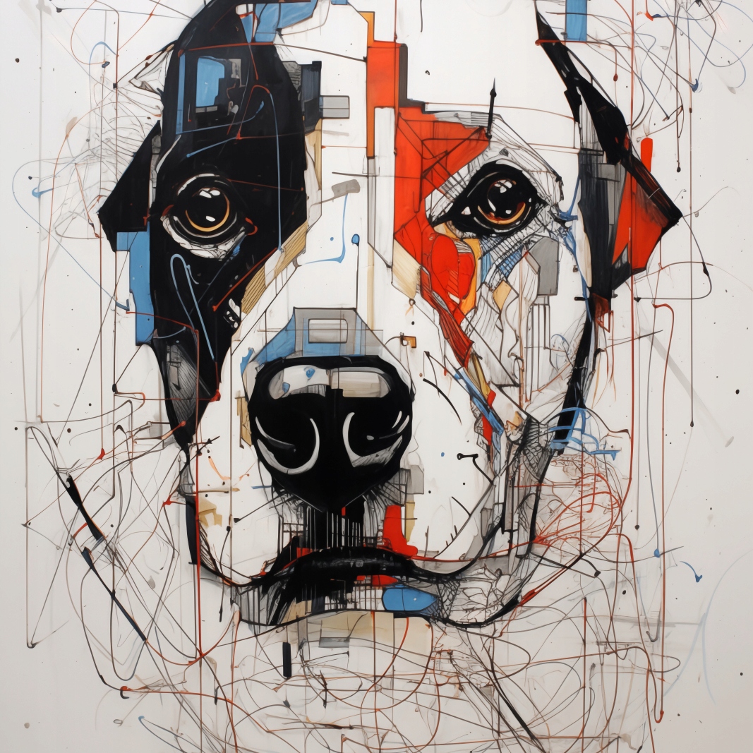Plakát 100 x 100 cm Přikreslený pejsek