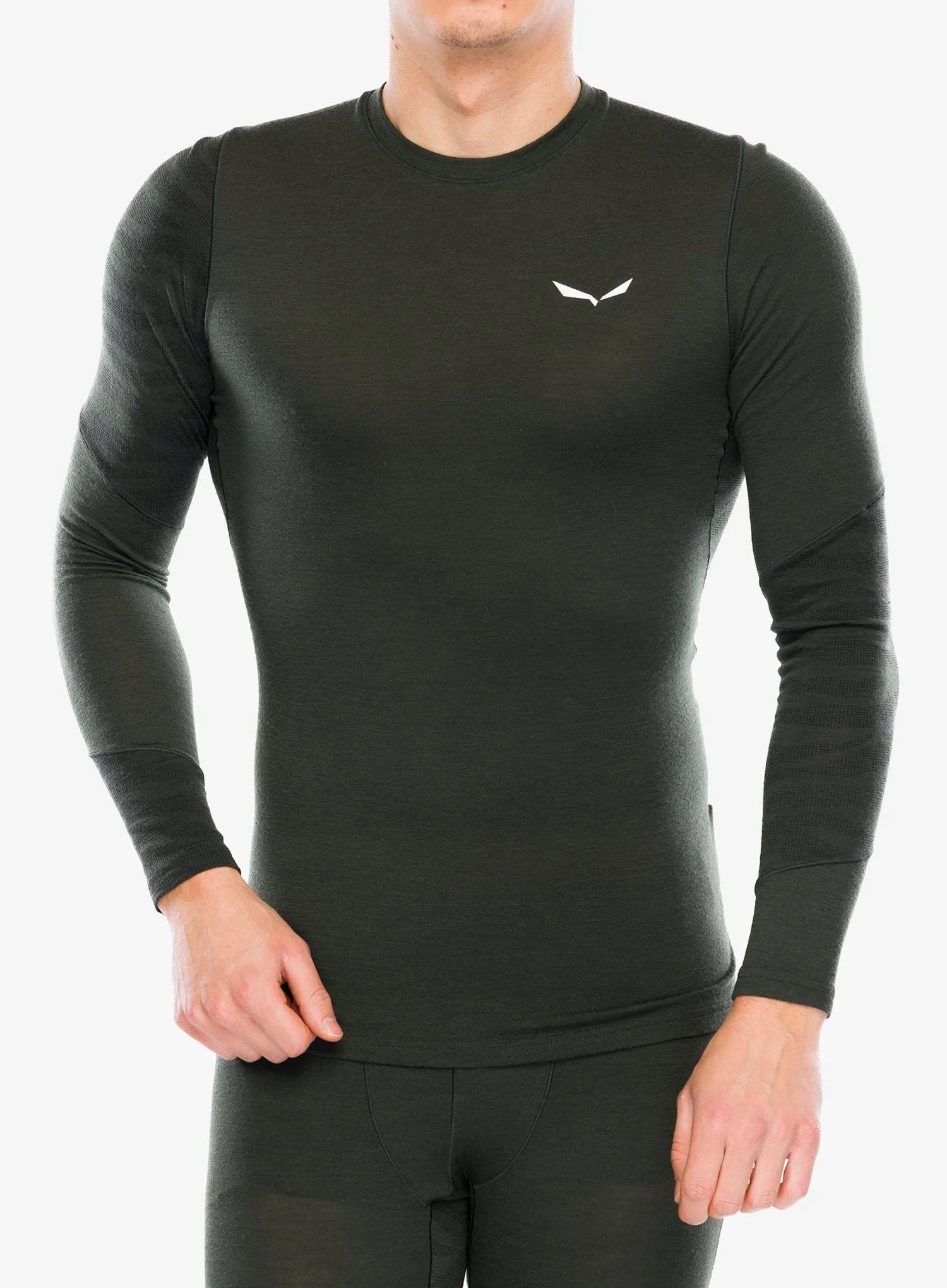 Mikina Salewa Cristallo Warm Amr L/s Tee tmavě olivová S