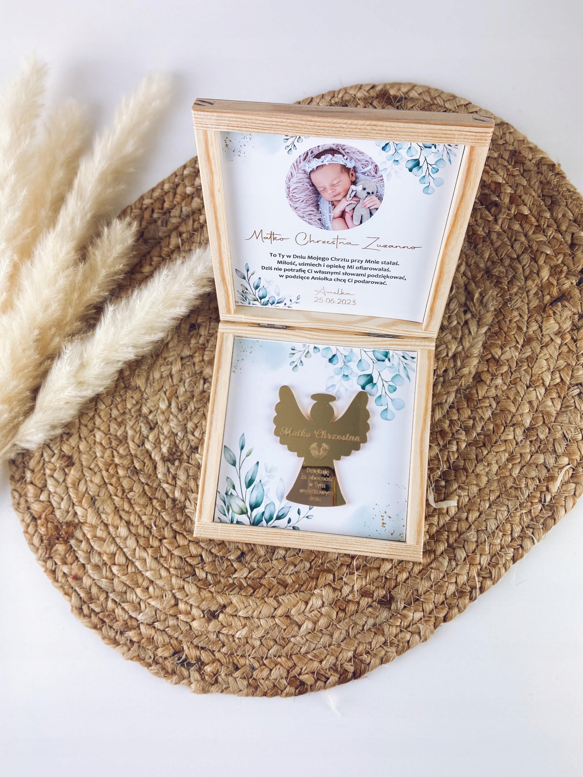 PODZIĘKOWANIE upominek prezent DLA CHRZESTNYCH zdjęcie +ZŁOTY MAGNES Kolor beżowy