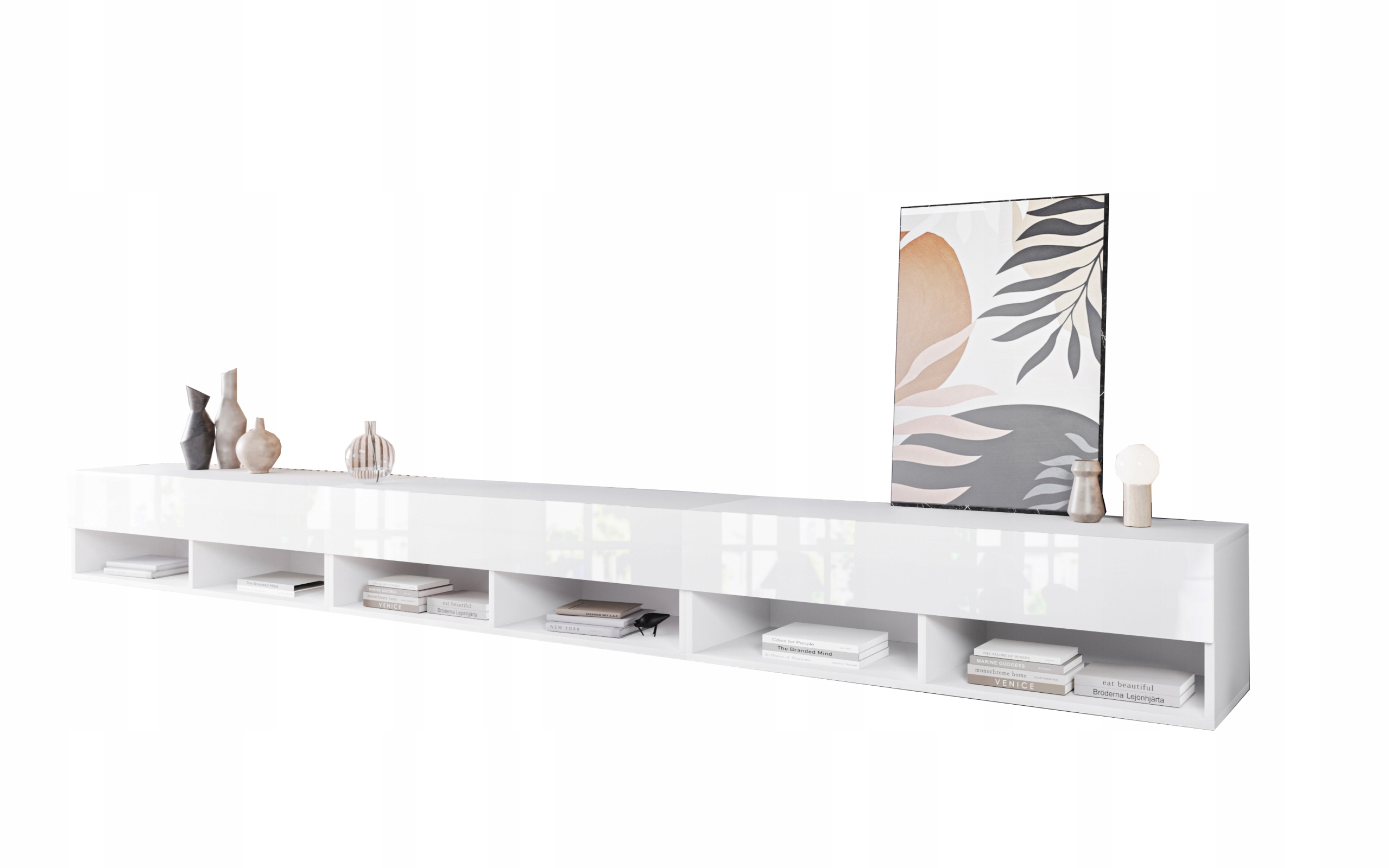 Moderná skrinka pod televízor Apollo I, Lowboard 300 cm, komoda Rtv