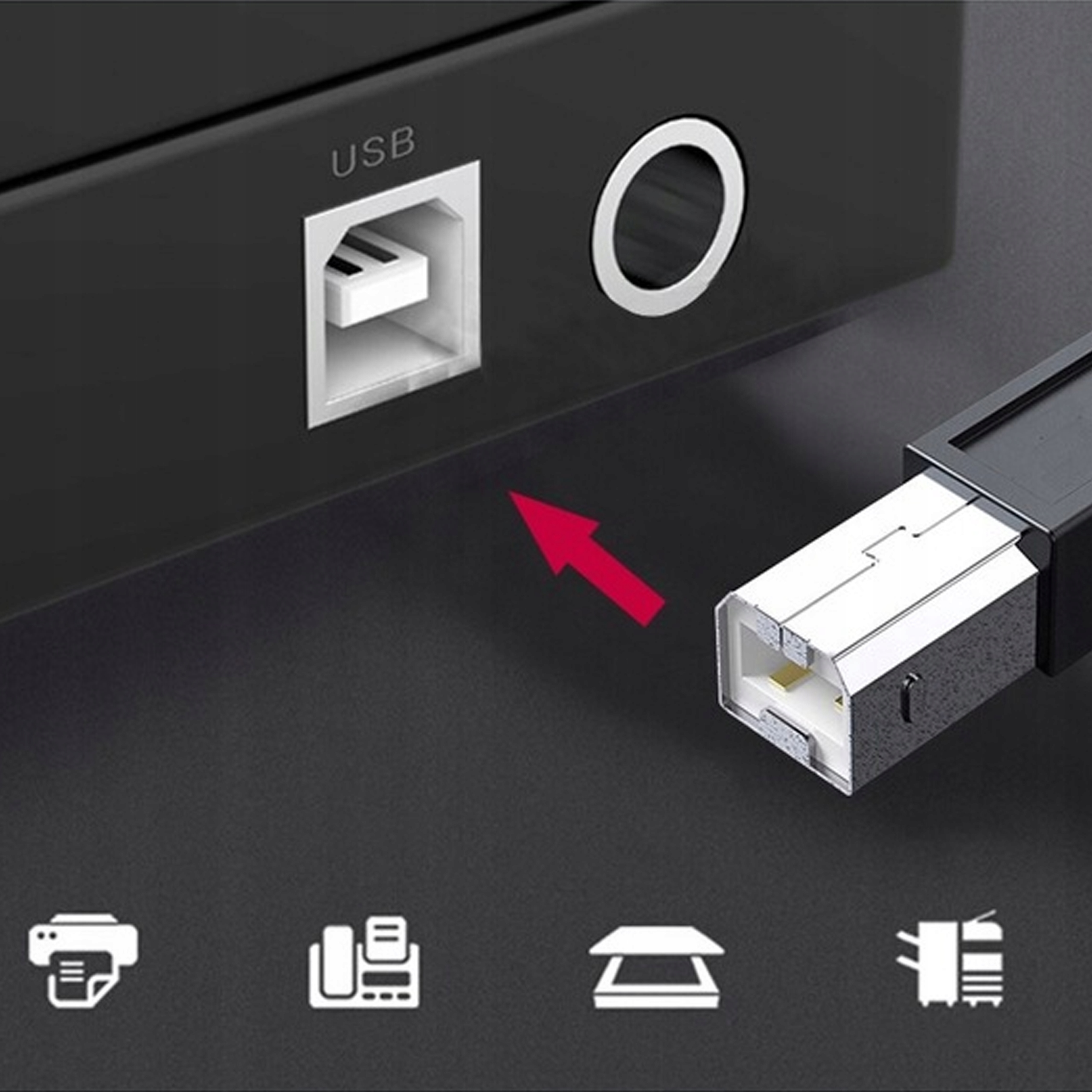 DŁUGI ELASTYCZNY TRWAŁY PRZEWÓD KABEL DO DRUKARKI SKANERA USB A-B 1,4m Kod producenta zgmy965