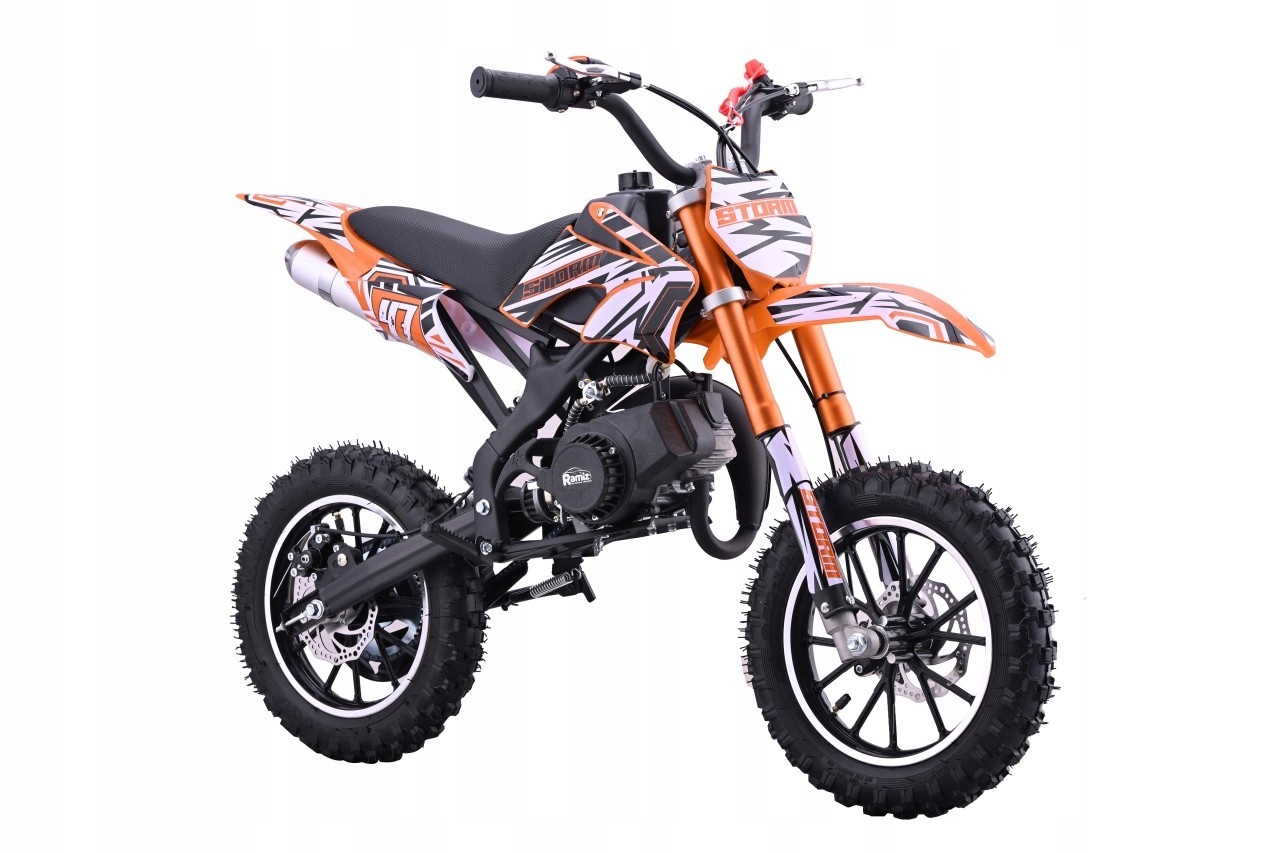 Duży motor spalinowy dla dziecka Storm 49CC pompowane koła 40km/h 70kg