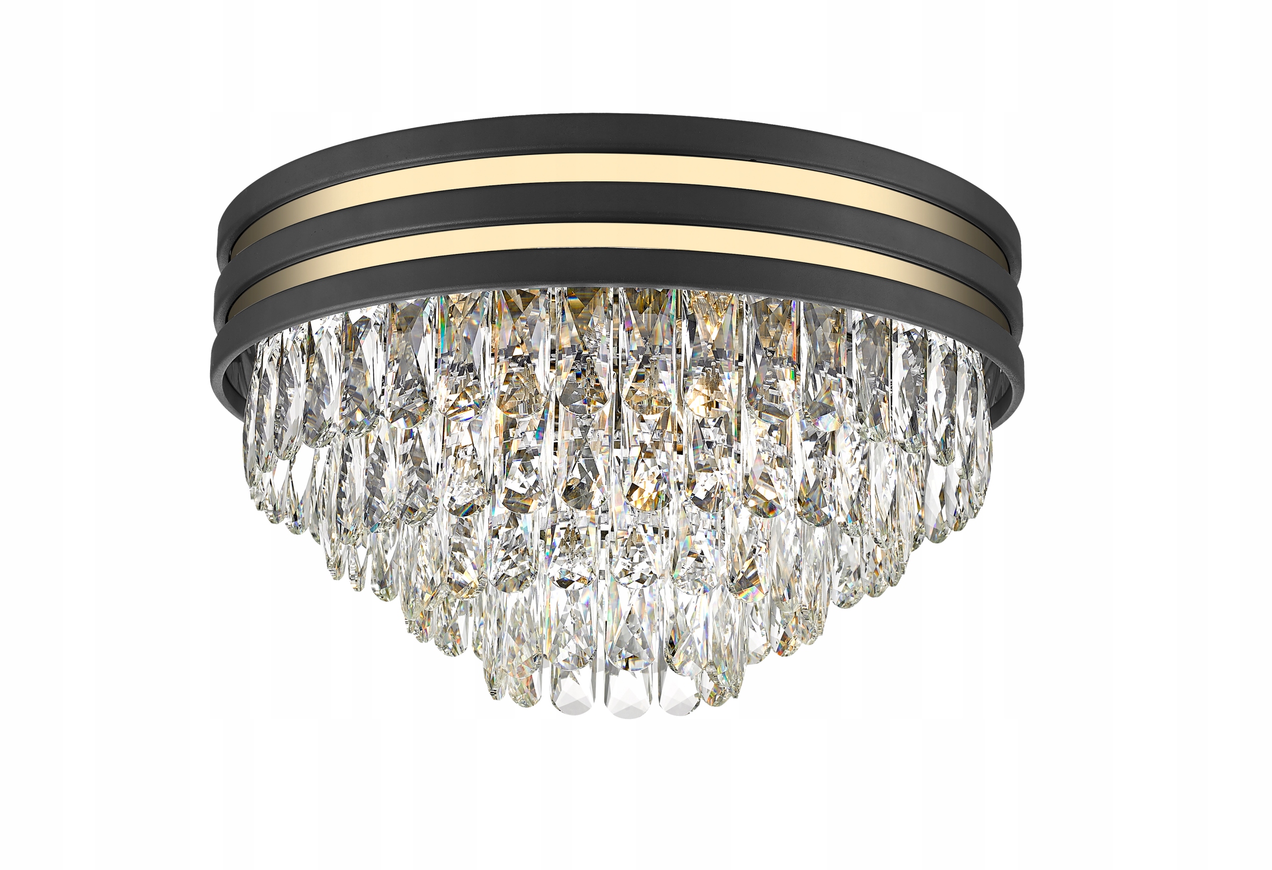 Zuma Line Lampa Sufitowa Naica Glamour 5xE14 Kryształ Czarny/Złoty