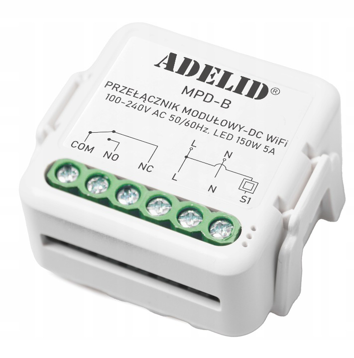 DOPUSZKOWY PRZEKAŹNIK BEZNAPIĘCIOWY NC NO WIFI TUYA BRAMA PIEC 240V Kod producenta beznapięciowy WiFi TUYA GNIAZDKO