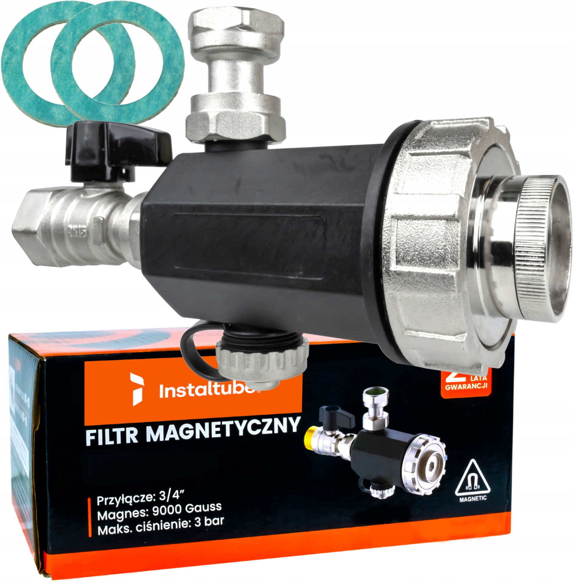 FILTR MAGNETYCZNY SEPARATOR ZANIECZYSZCZEŃ ODMULNIK INSTALACJI C.O 3/4 DN20
