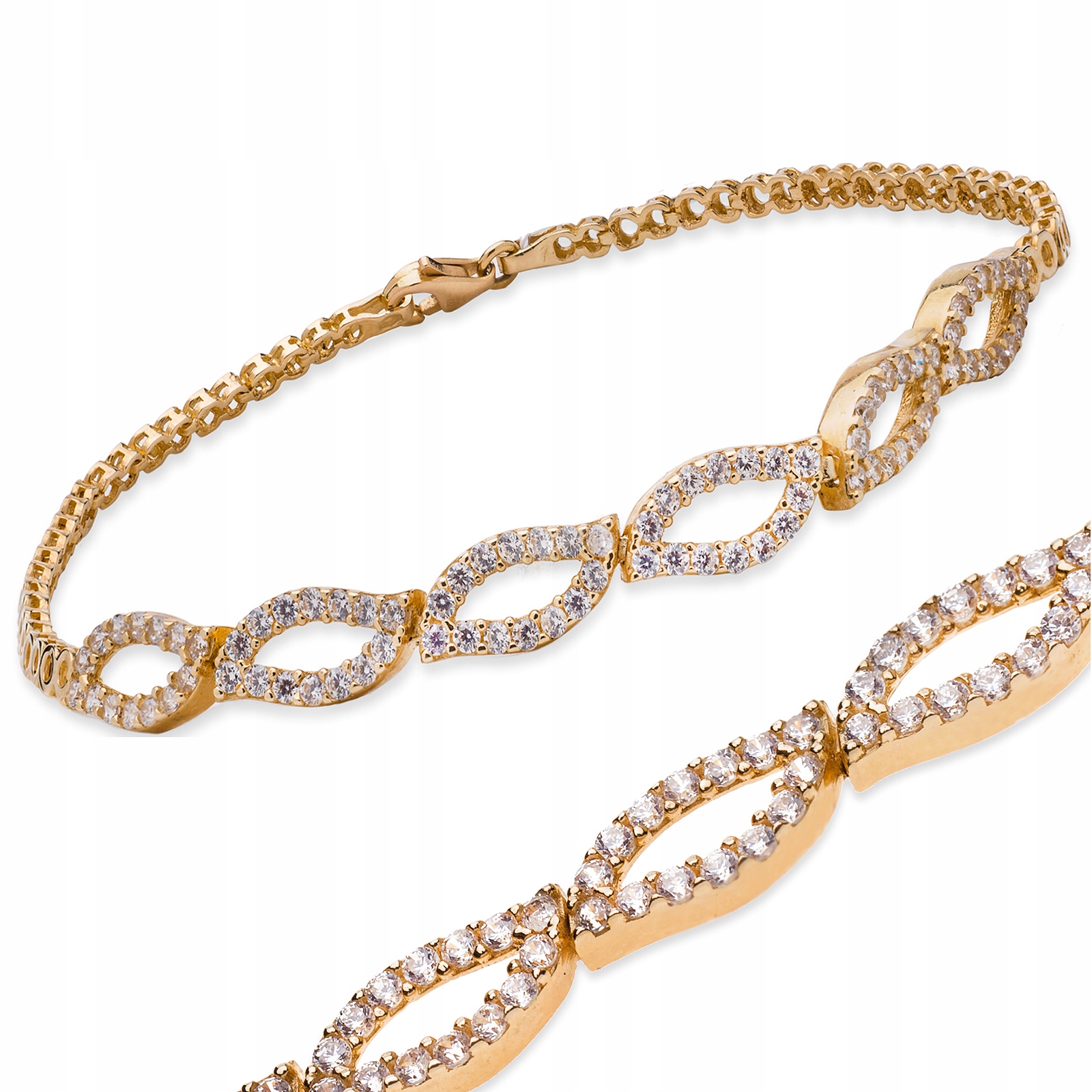 Zlatý Náramek Na Ruku Se Zirkony, Zlato 585