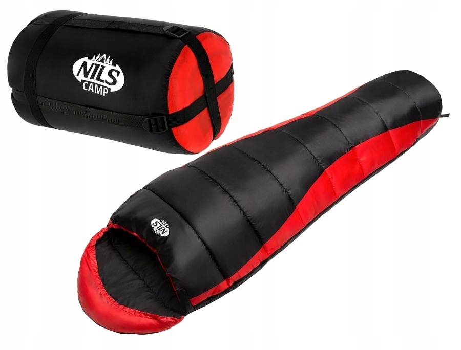 Śpiwór Turystyczny Ciepły Mumia Z Kapturem Pod Namiot 220x80 cm Pokrowiec